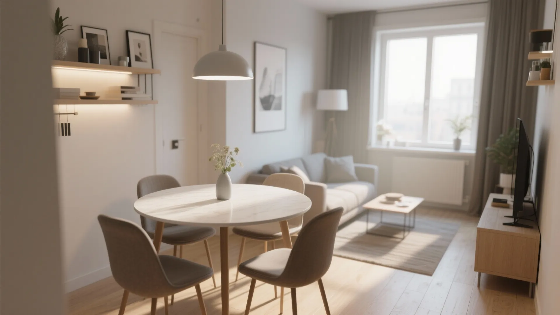 Compact Round Dining Table