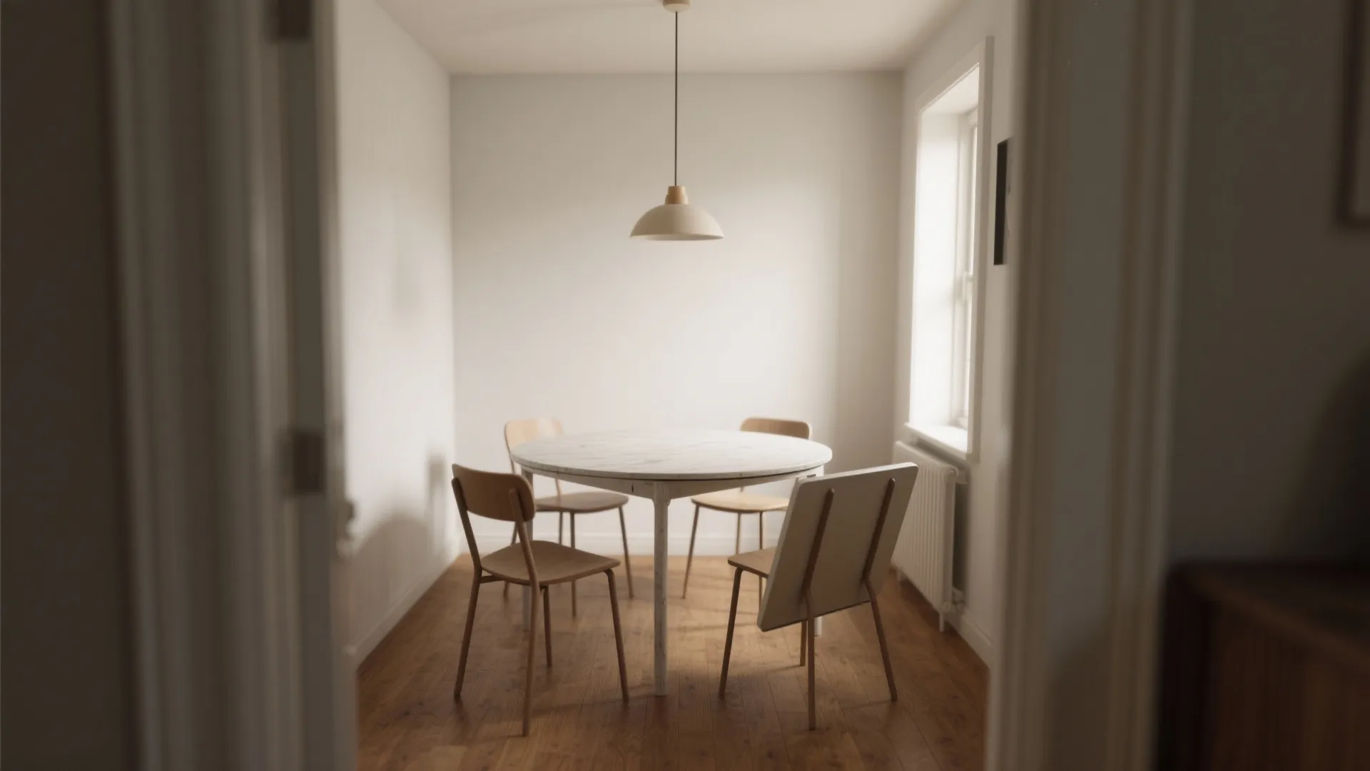 2. Round drop-leaf table for flexible seating
