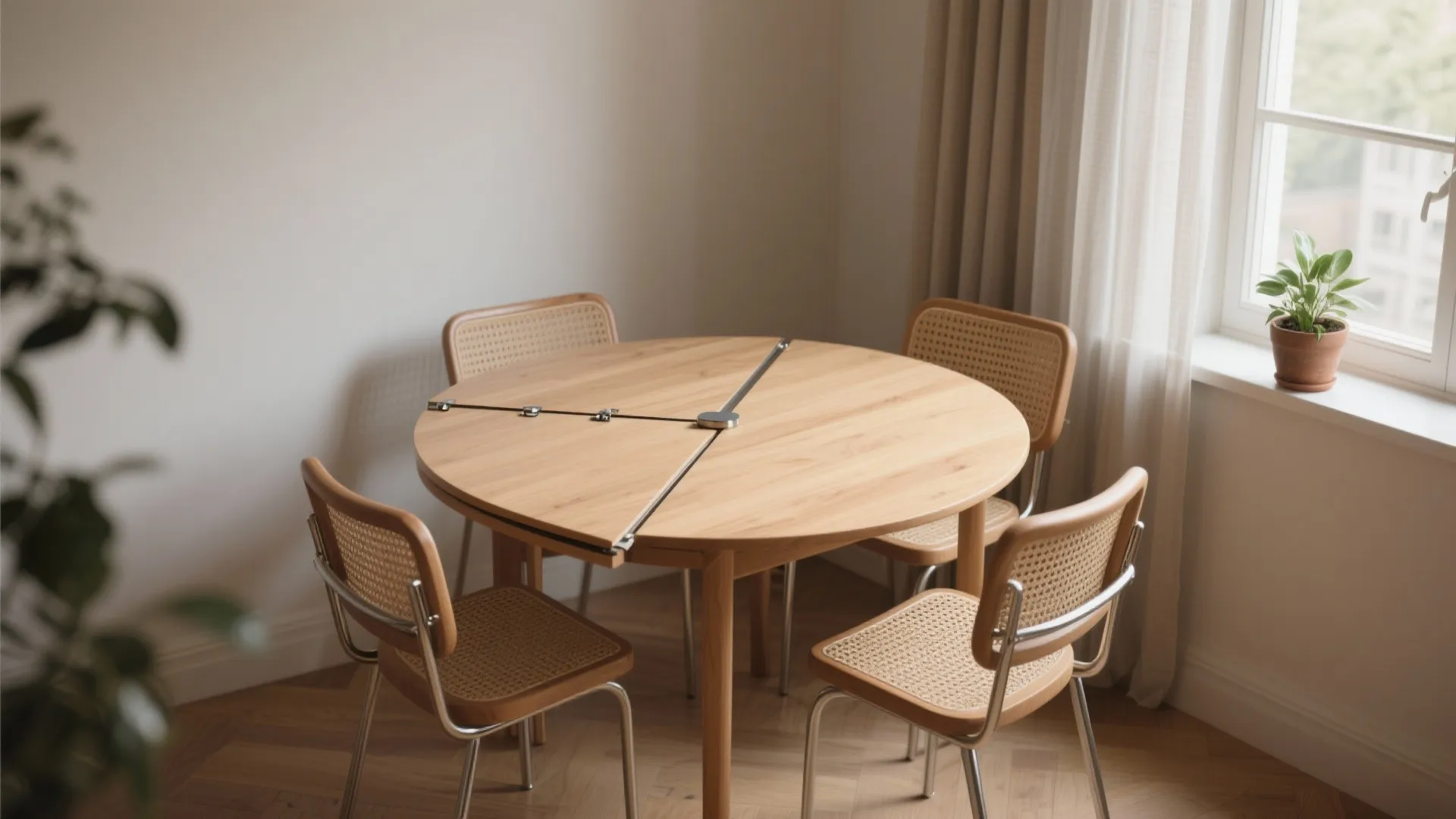 1. Round Drop-Leaf Table