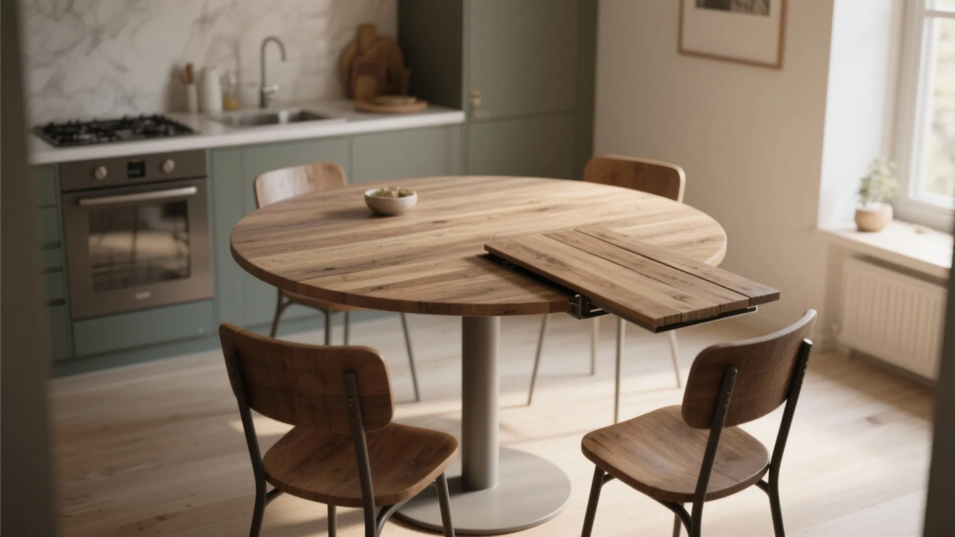 2. Round extendable table