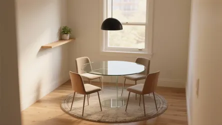 5 Small-Space Ideas for a Round Glass Dining Table + 4 Chairs