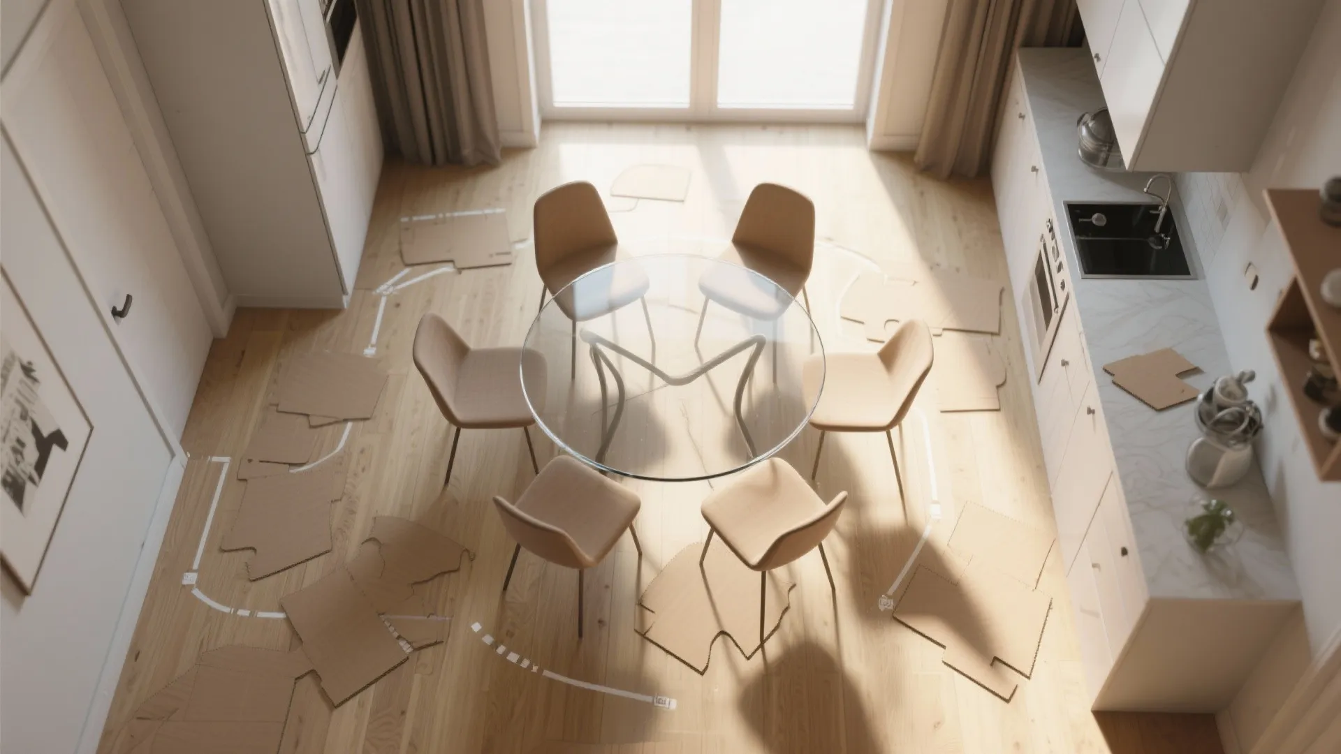 3. Round glass for small spaces — the traffic-friendly choice