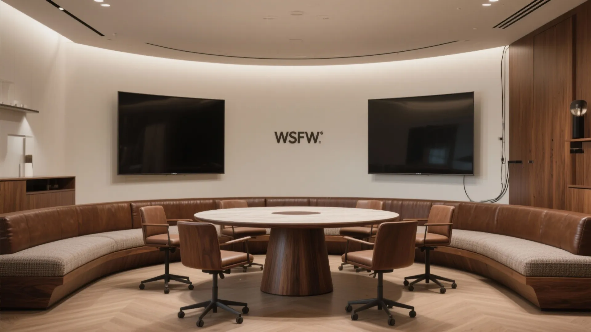 Signature layouts: round tables and curved seating