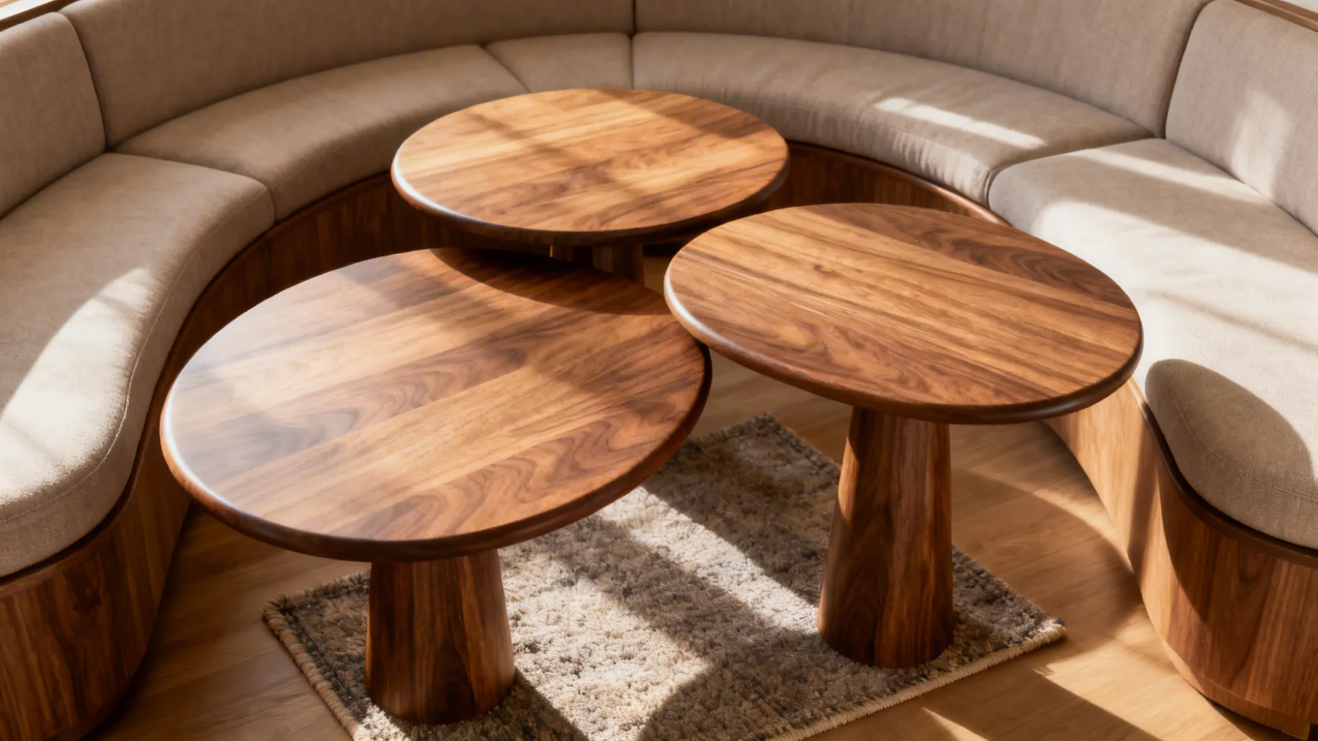 3. Round-lipped tables for flow in tight layouts