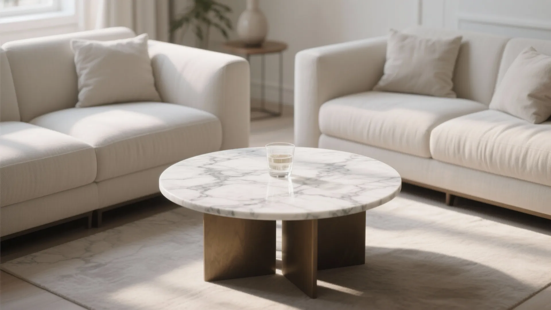4) Round Marble-Top Side Table for Elevated Texture