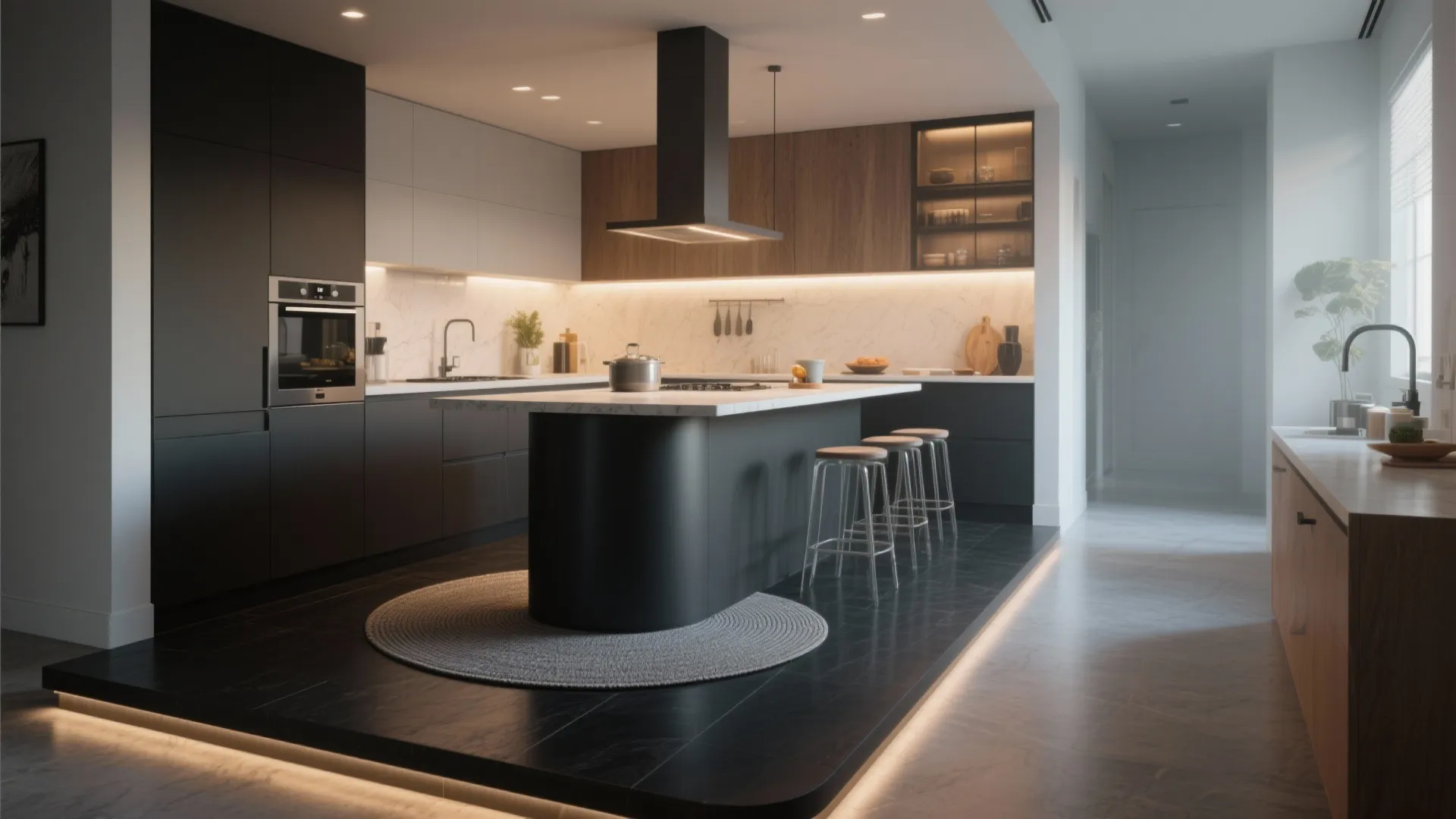 4. Small Round Mat at the Prep Island