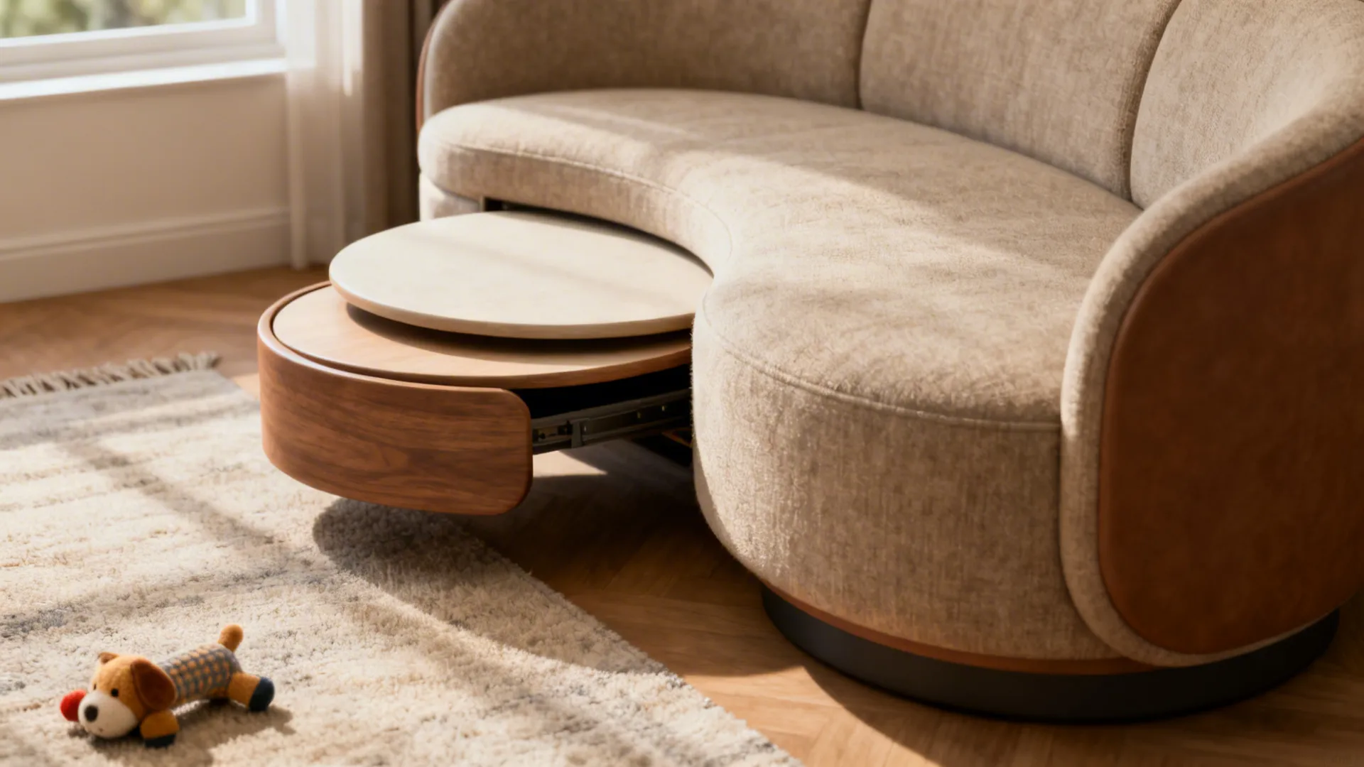 1. Round nesting tables for flexible layouts