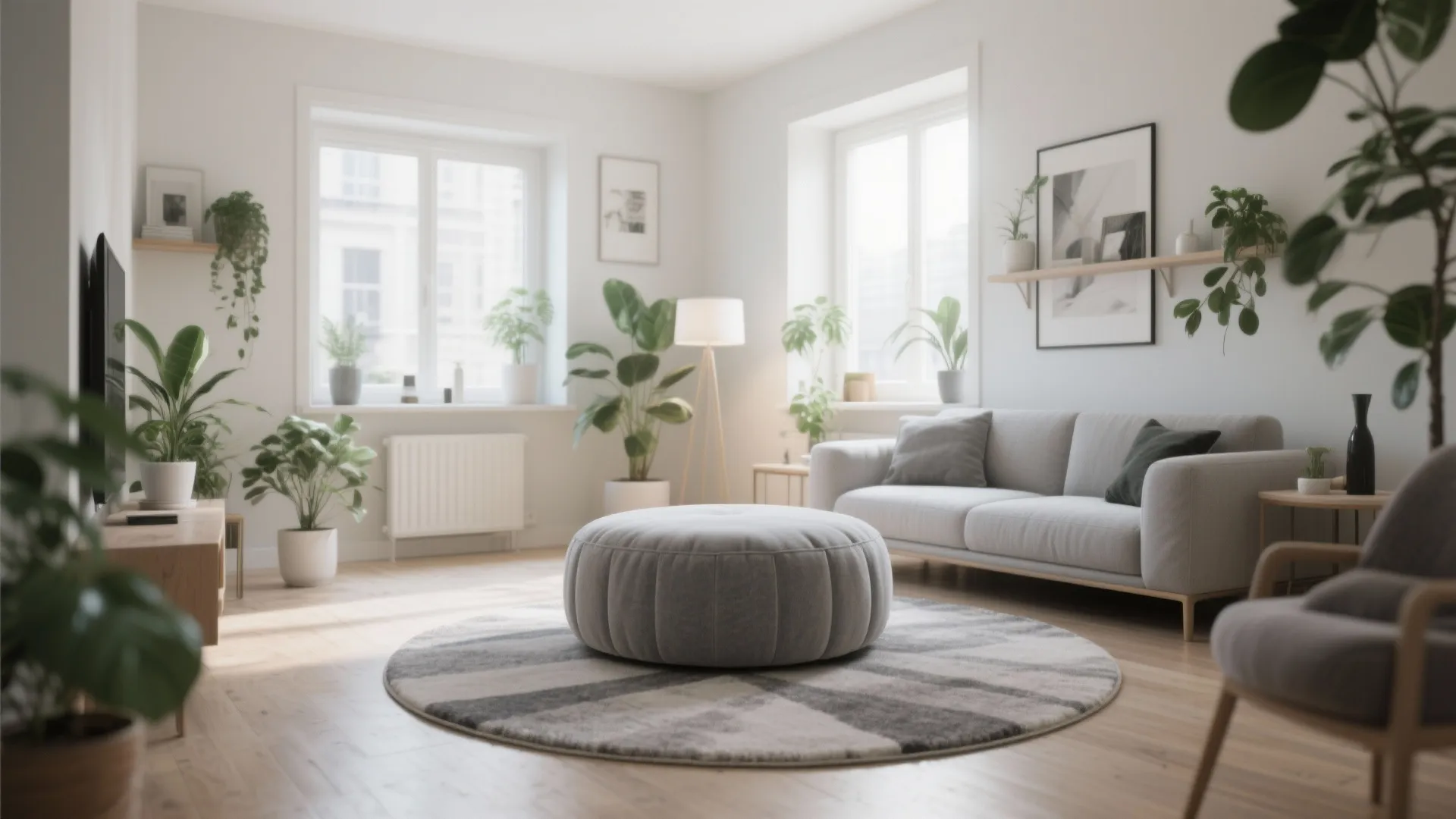 2. Round Ottoman with Soft Edges