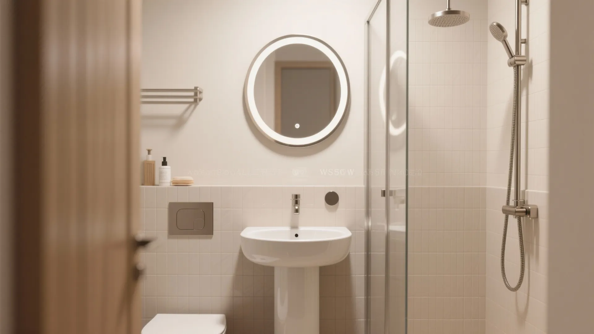 Round or Oval Mirror to Soften Hard Lines