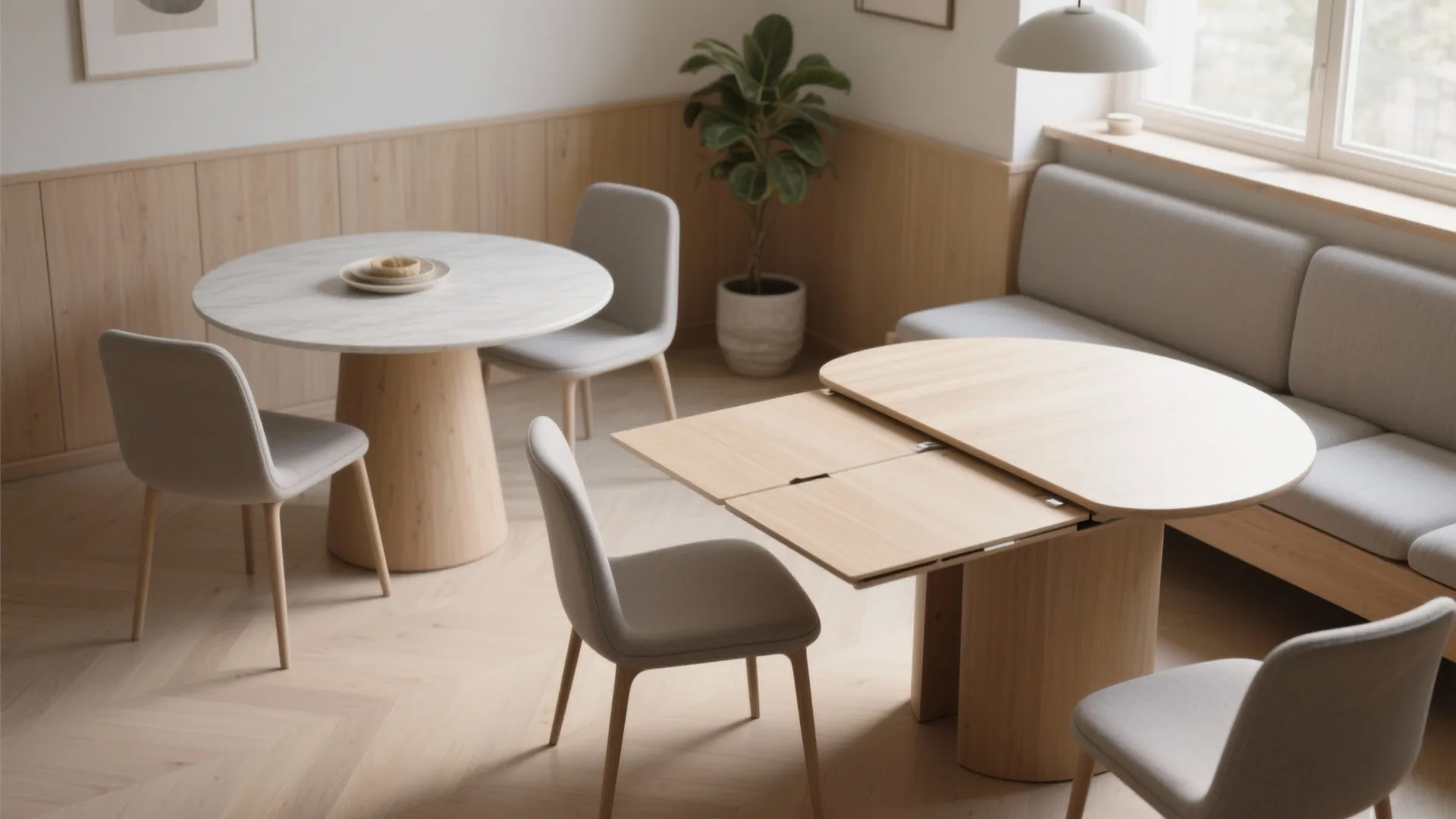 1. Round or Oval Table with Drop Leaves