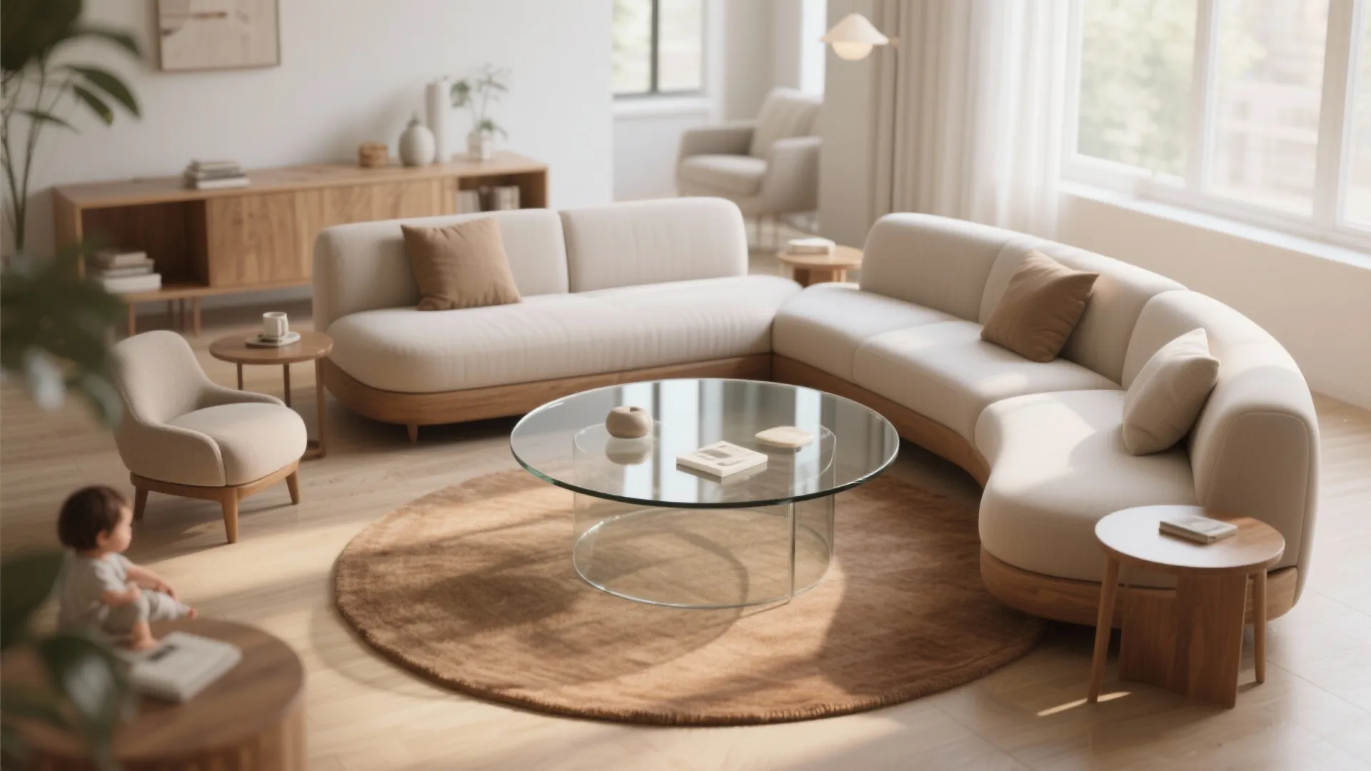 5. Round or oval glass tables for better traffic flow