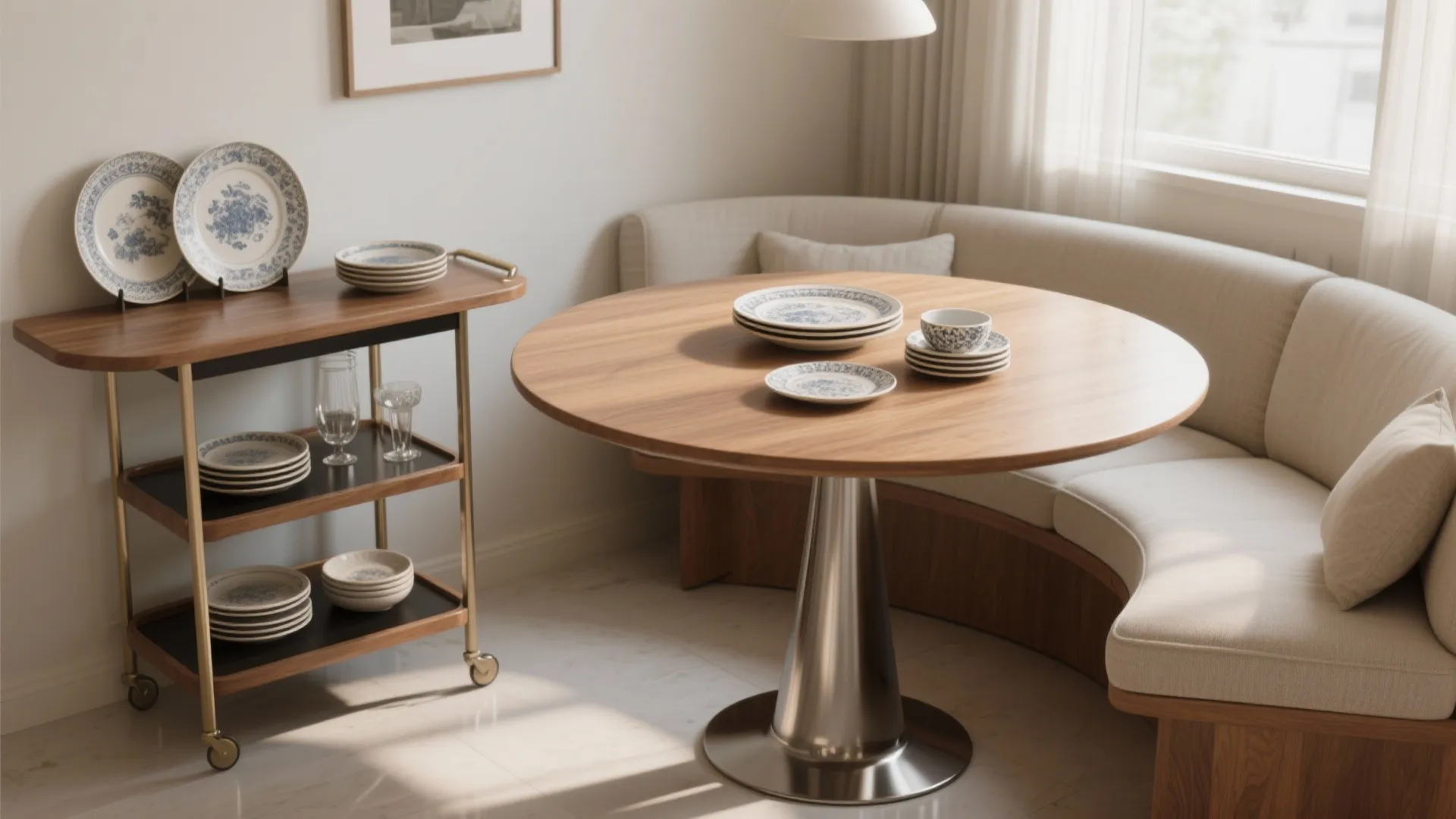 2. A round pedestal to soften traffic