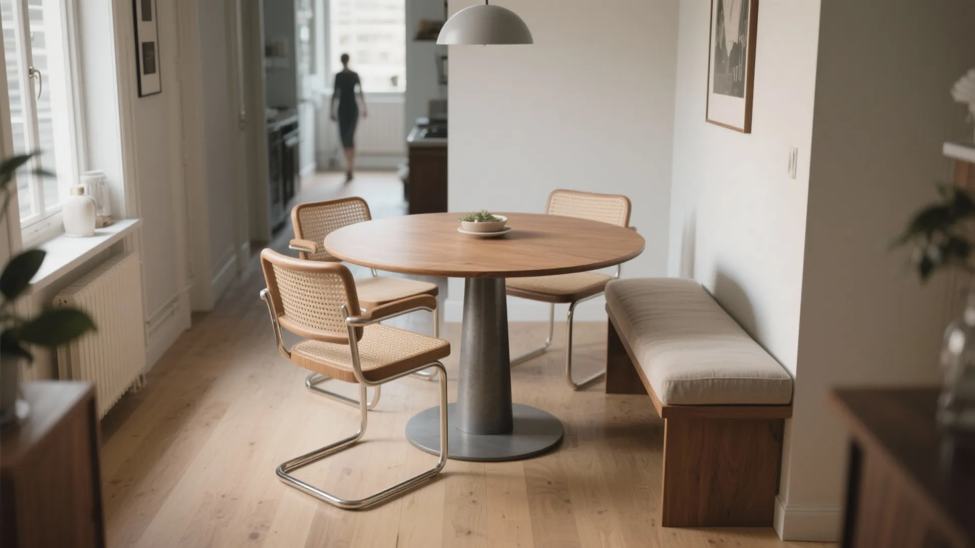 4. Round pedestal table for flow