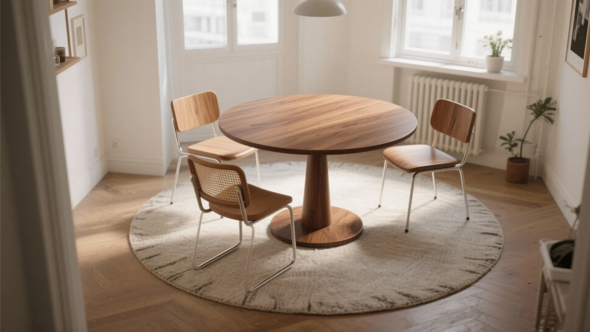 2. Round pedestal tables for flow