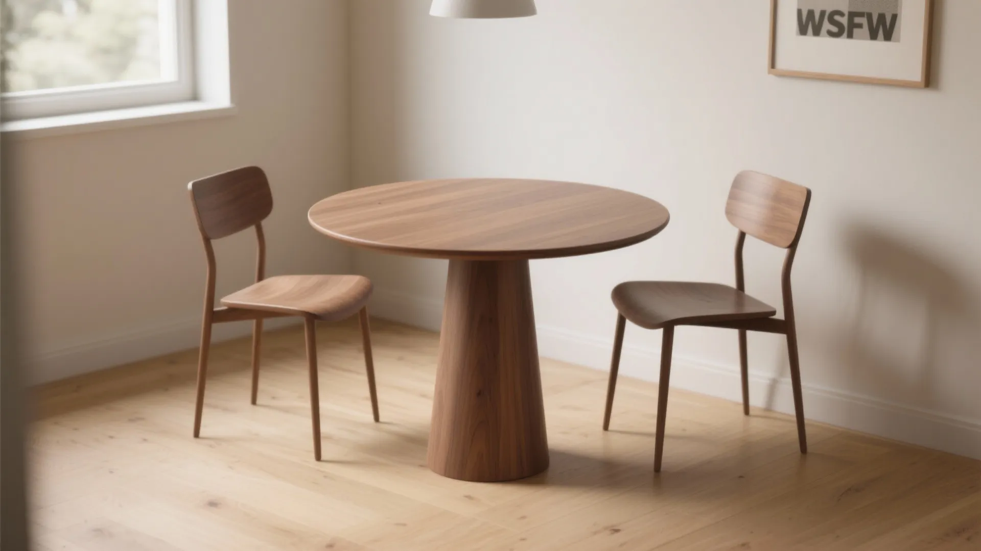 1. Round pedestal table — more elbow room with less visual clutter