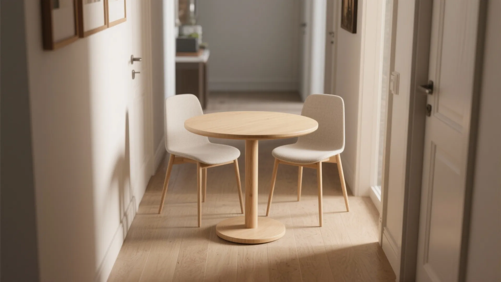 4. Round pedestal table to maximize flow