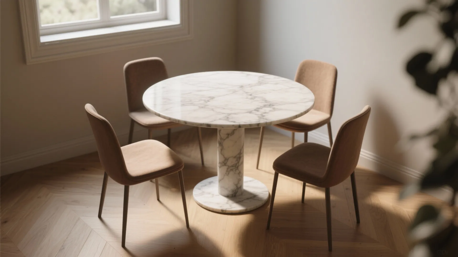 1. The round pedestal: maximize movement and minimize visual clutter