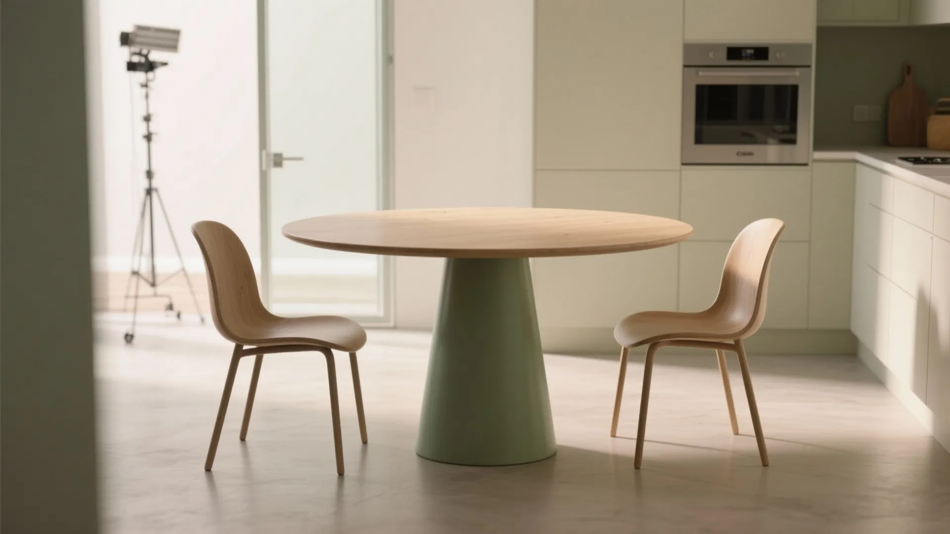 4. Round pedestal table to smooth traffic