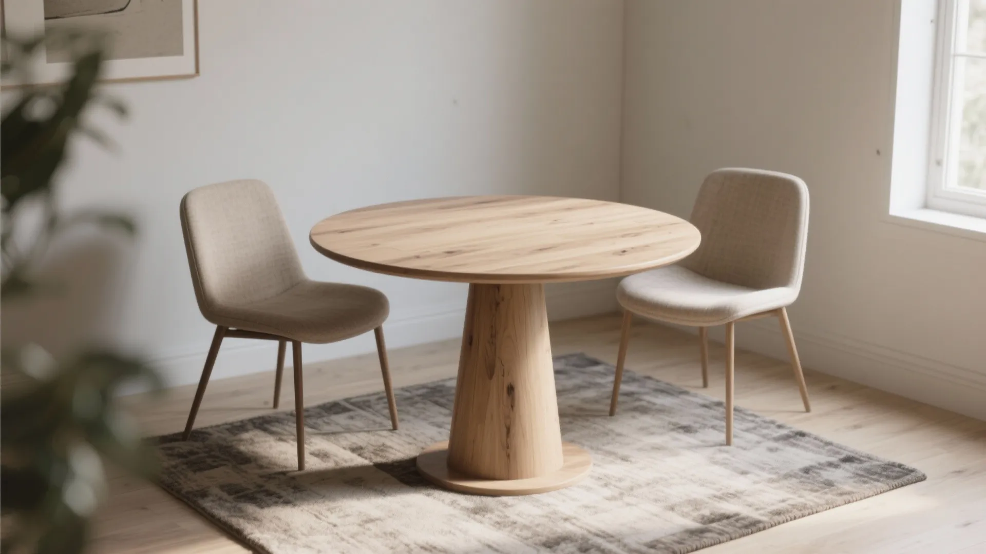 2. Small round pedestal table to improve flow