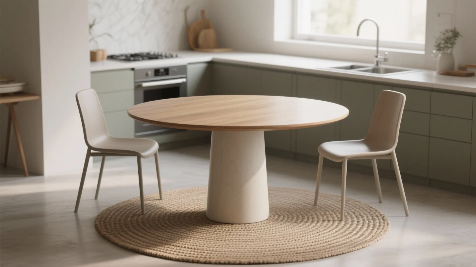 3. Round Pedestal Table for Better Flow