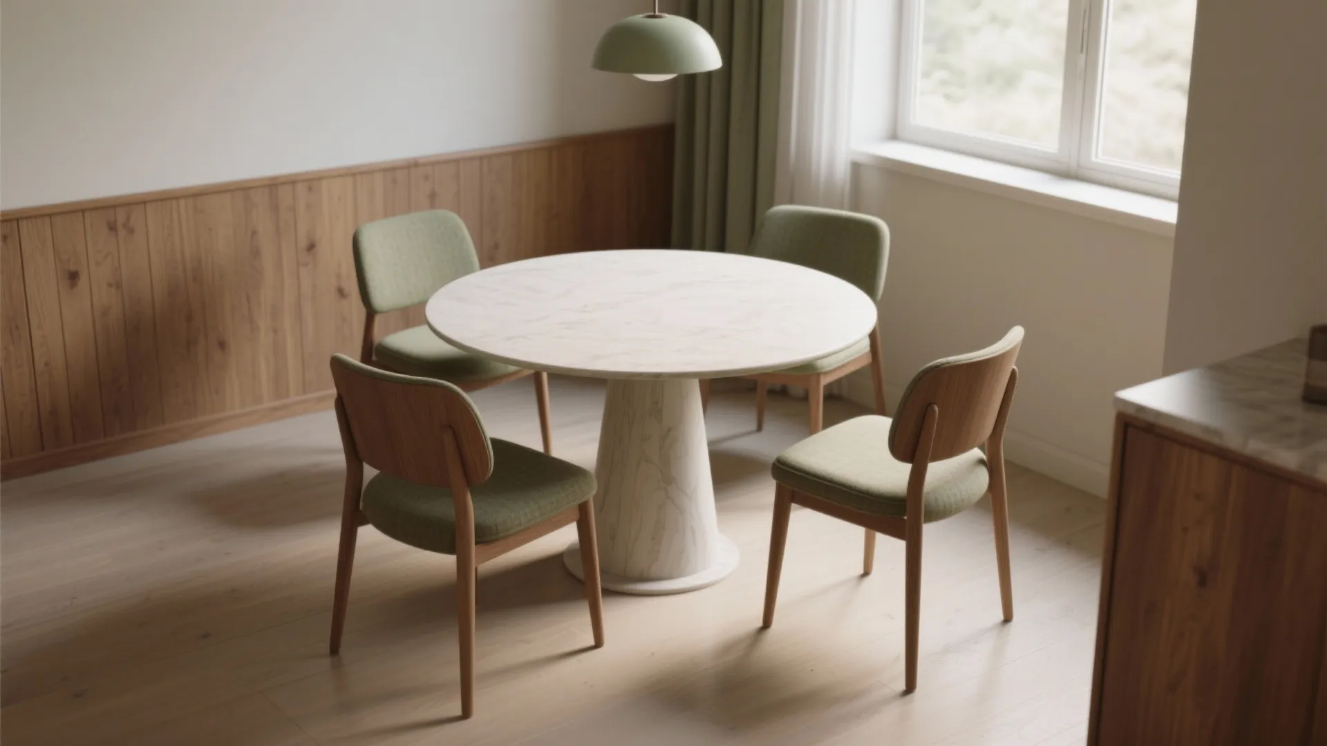 1. Choose a round pedestal table