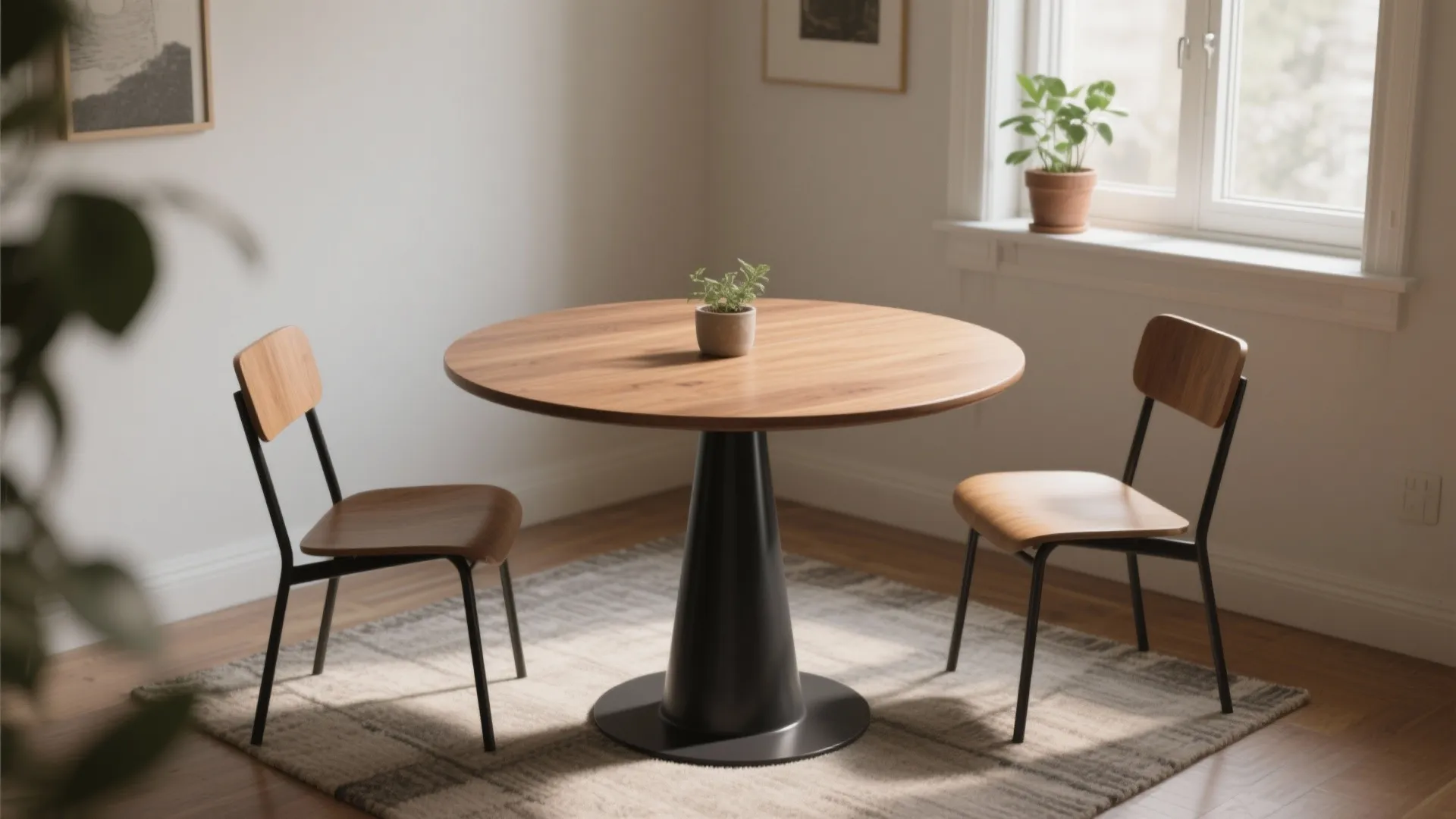 2. Small round pedestal table (flow and friendliness)