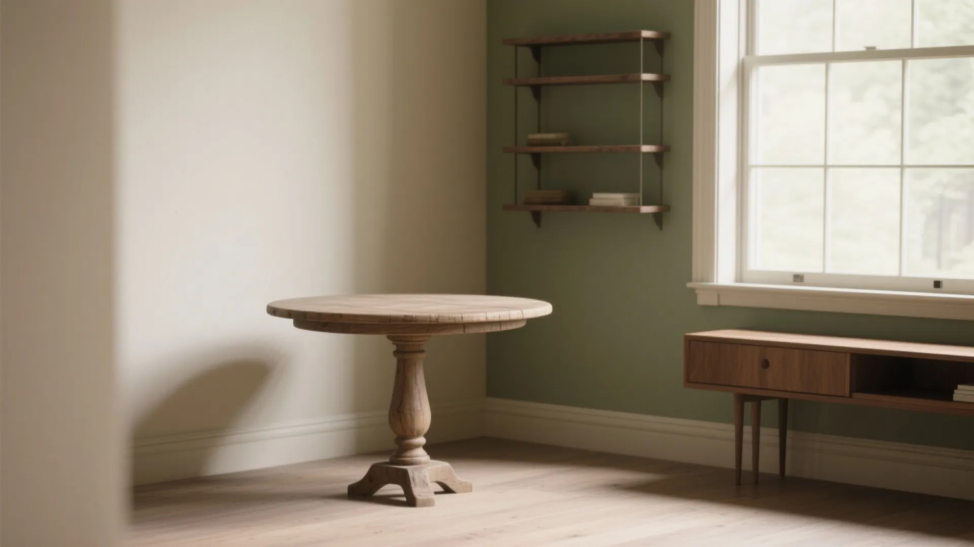 3. Round Pedestal Table for Tight Corners