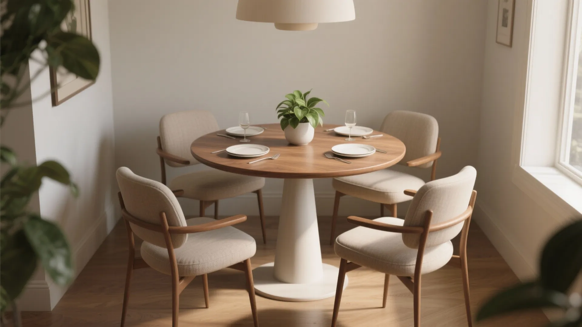 2. Round pedestal table