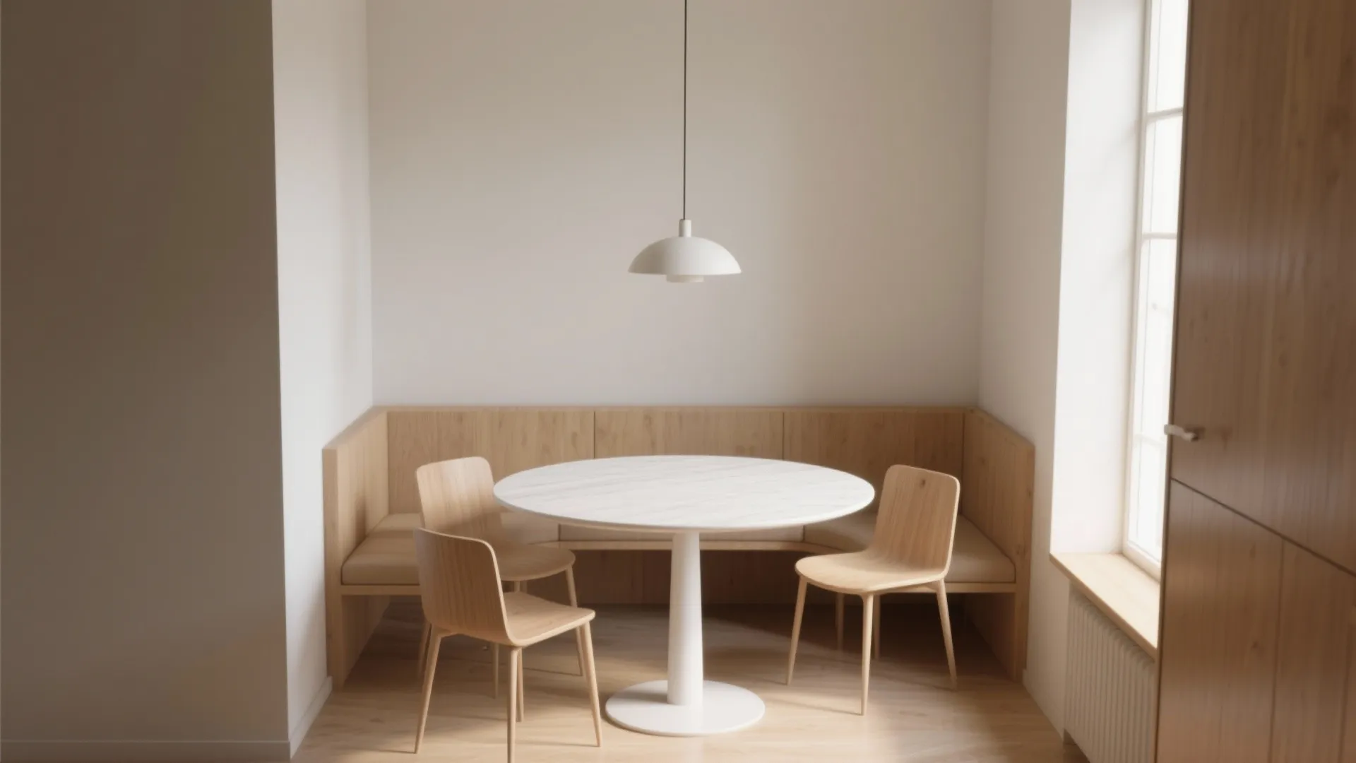 2. Round Pedestal Table with Slim Profile