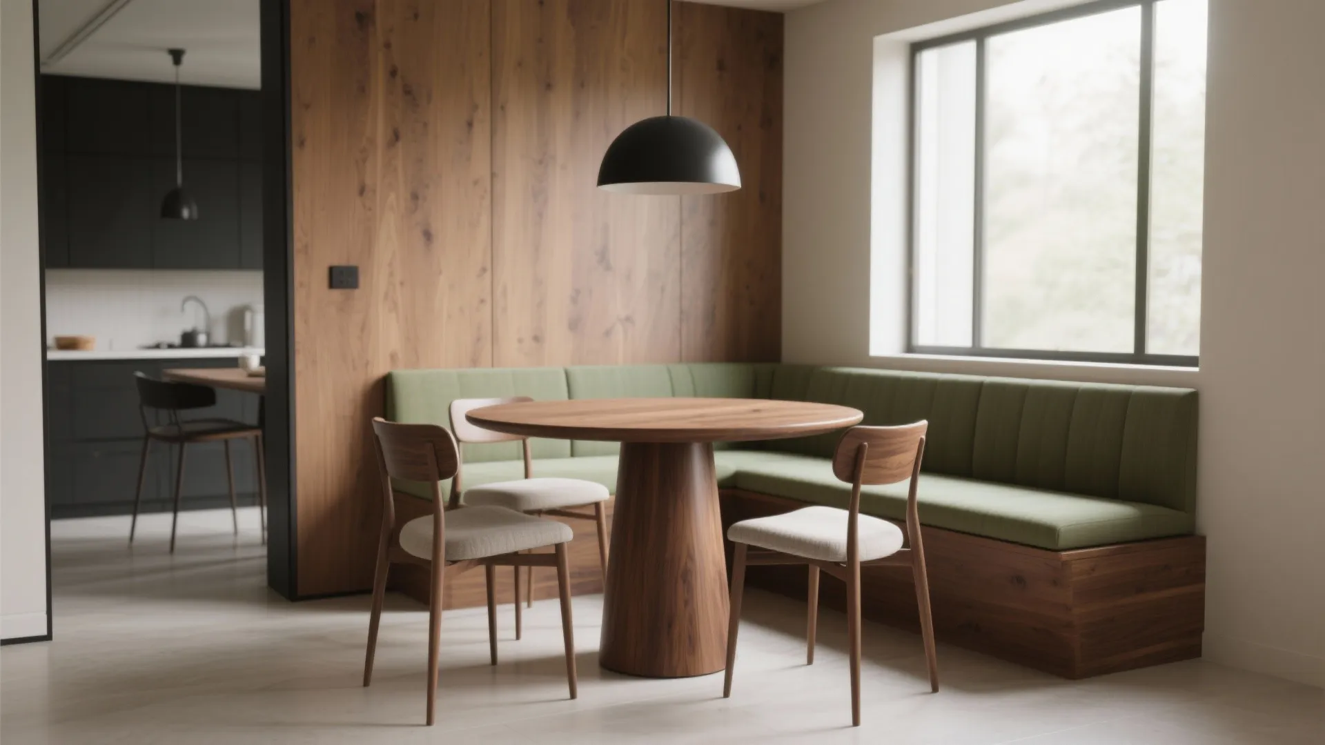 Round Pedestal Table + Slim Chairs for Better Flow