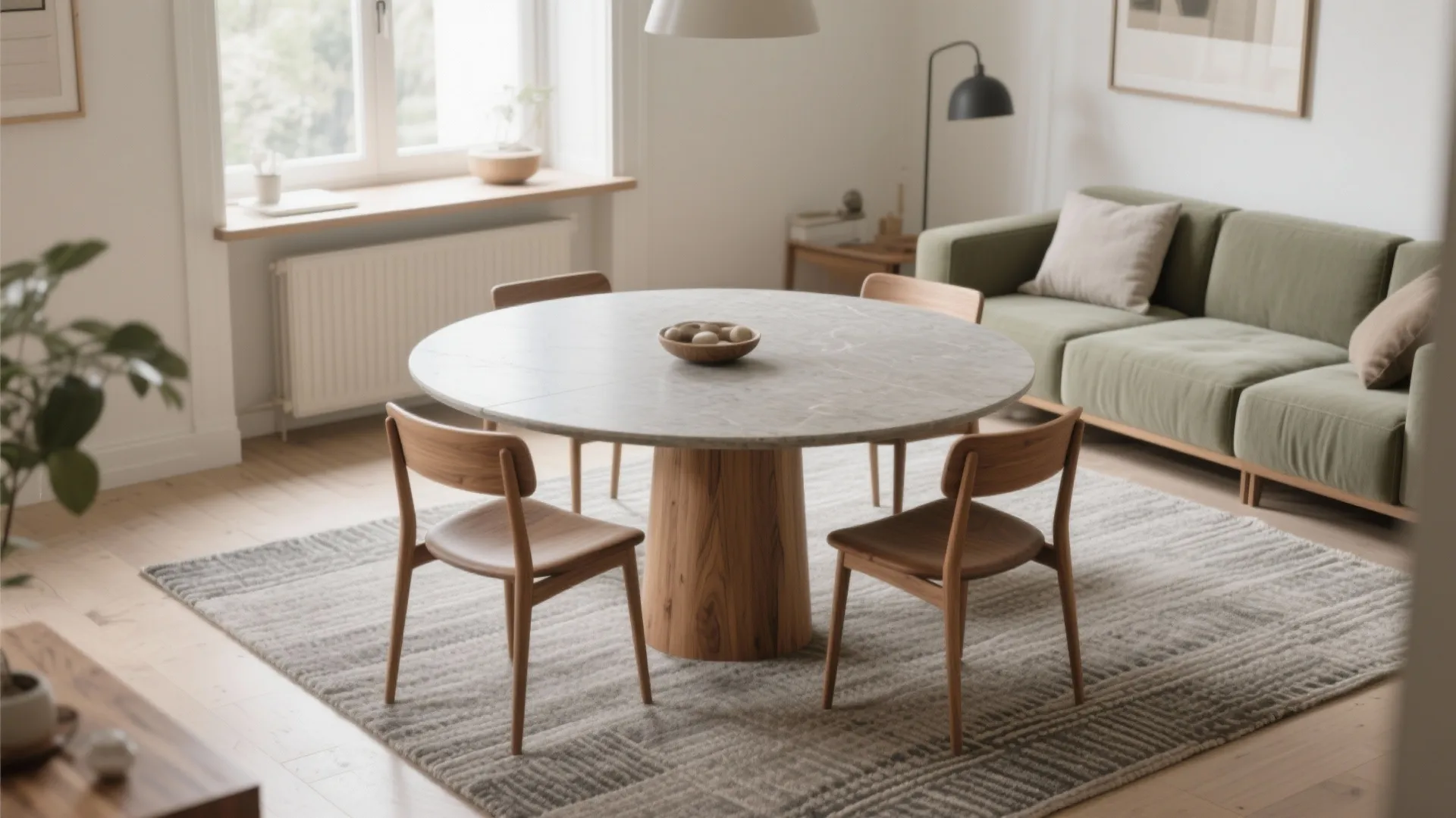 2) Round Pedestal Table as a Flow Anchor