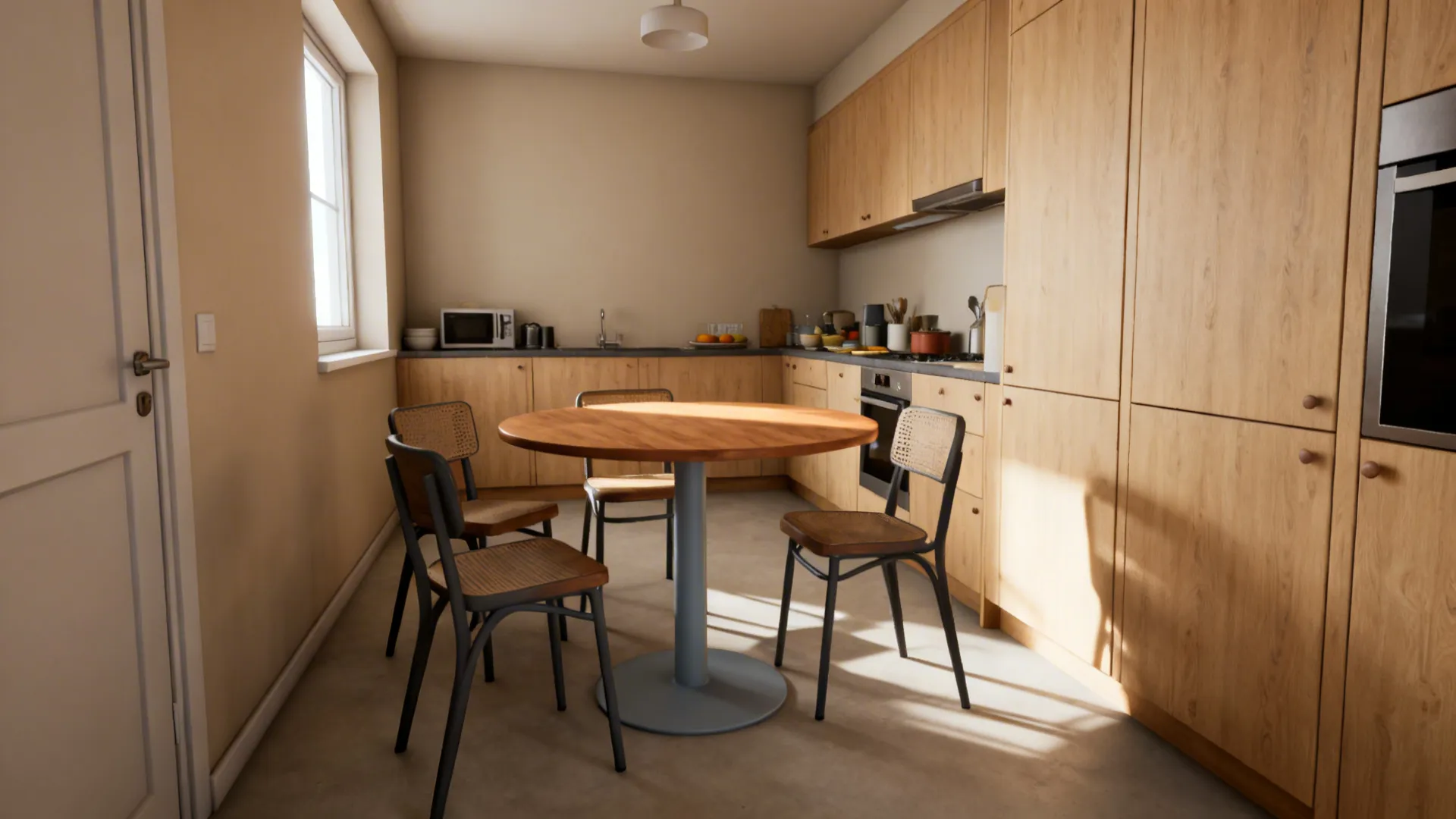 Round Pedestal Table to Ease Circulation