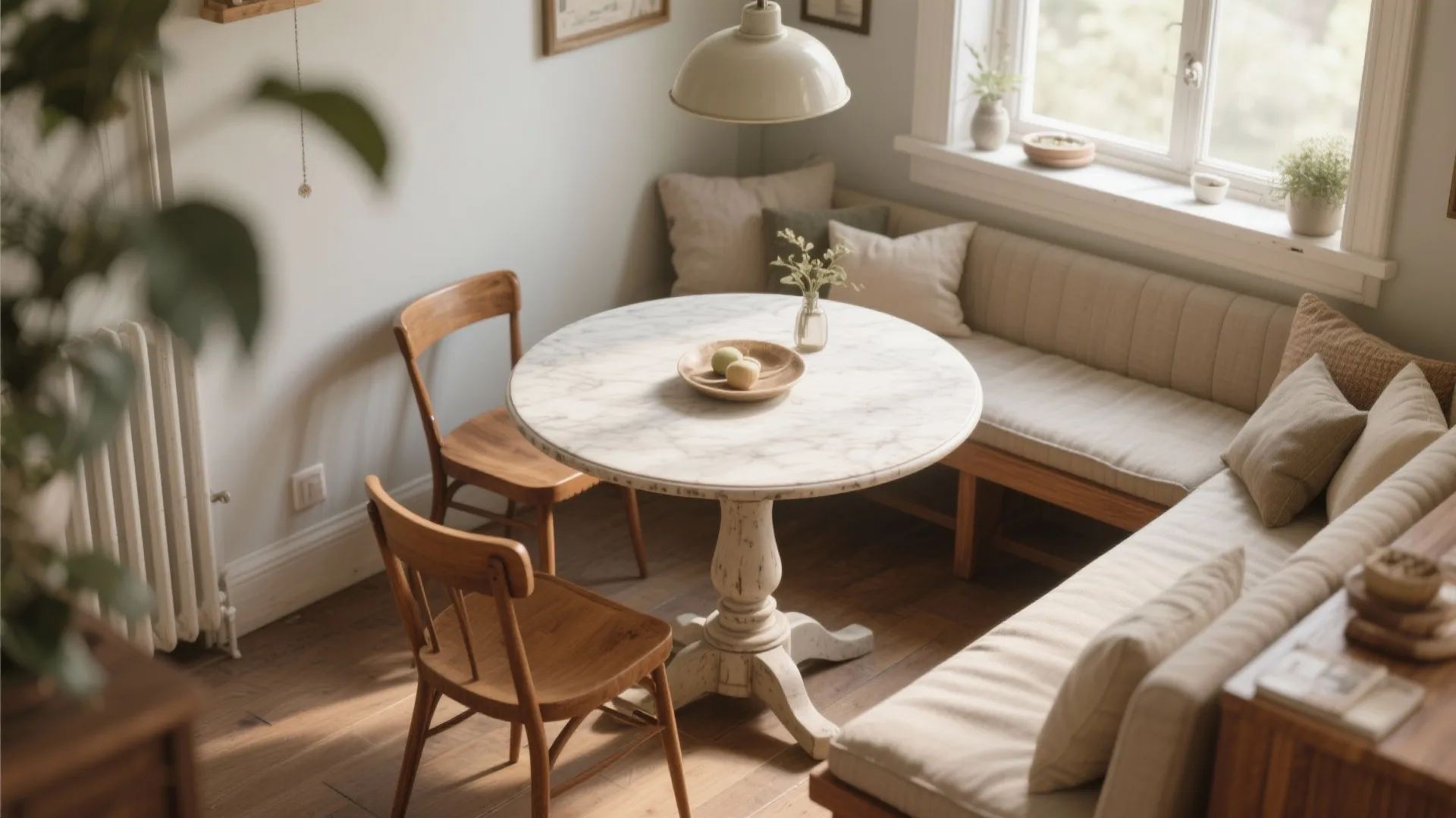 Round pedestal dining table