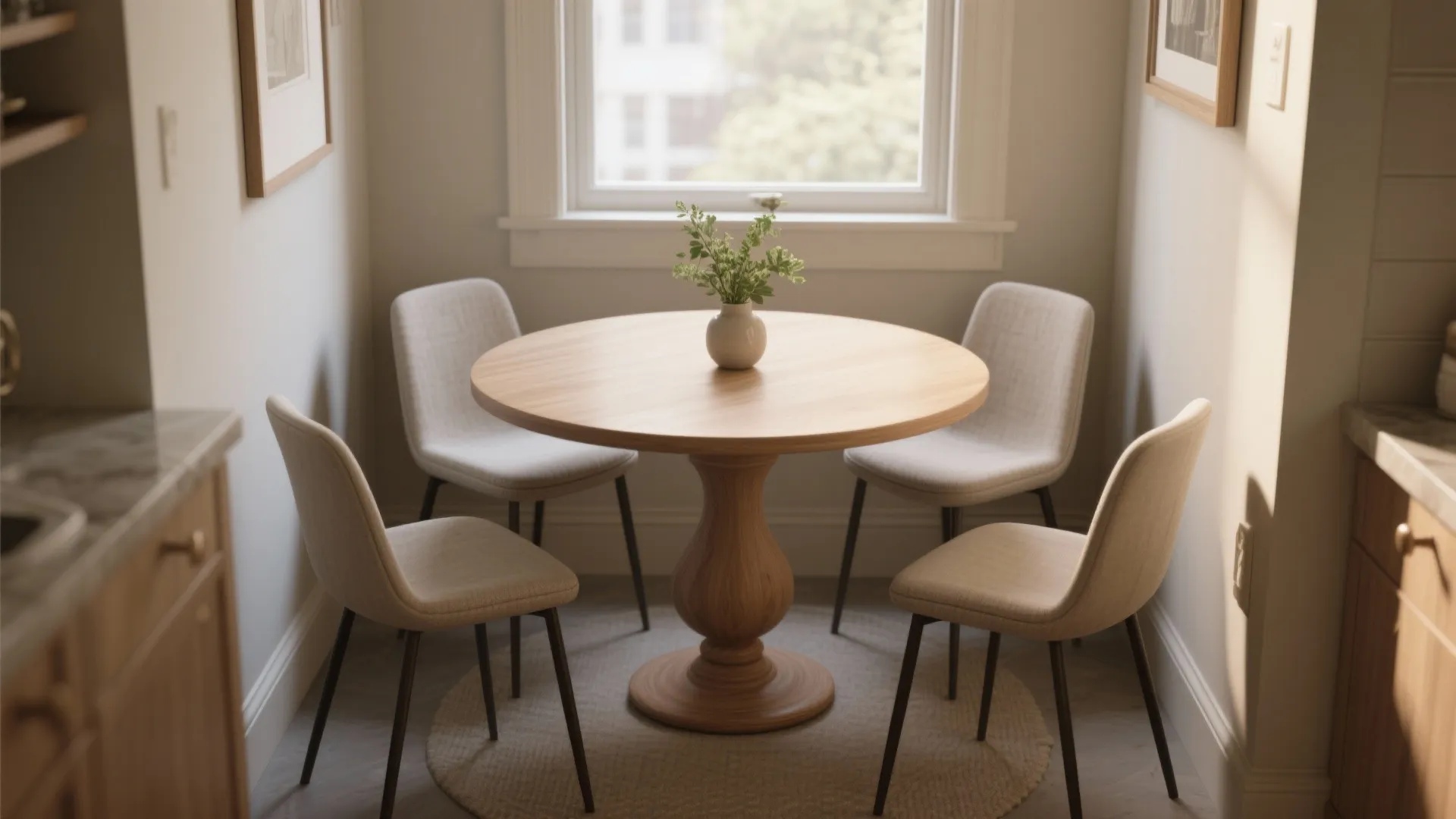 1. Round pedestal table for flow