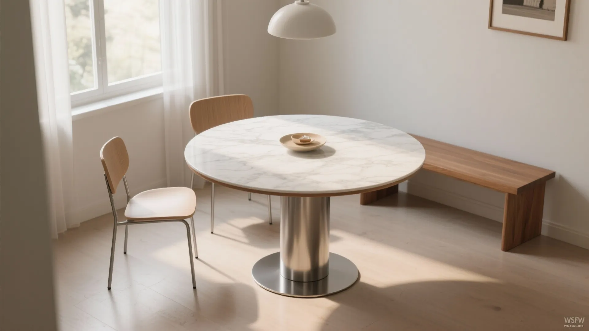 Round pedestal tables for better flow