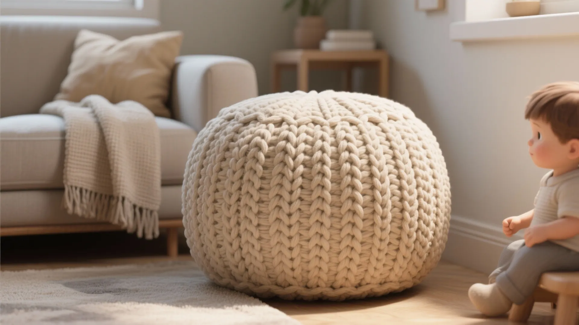 1. Round pouf for flow and softness