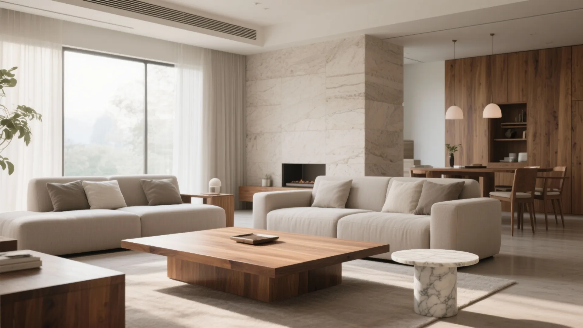 5. Combining Round and Rectangular Coffee Tables