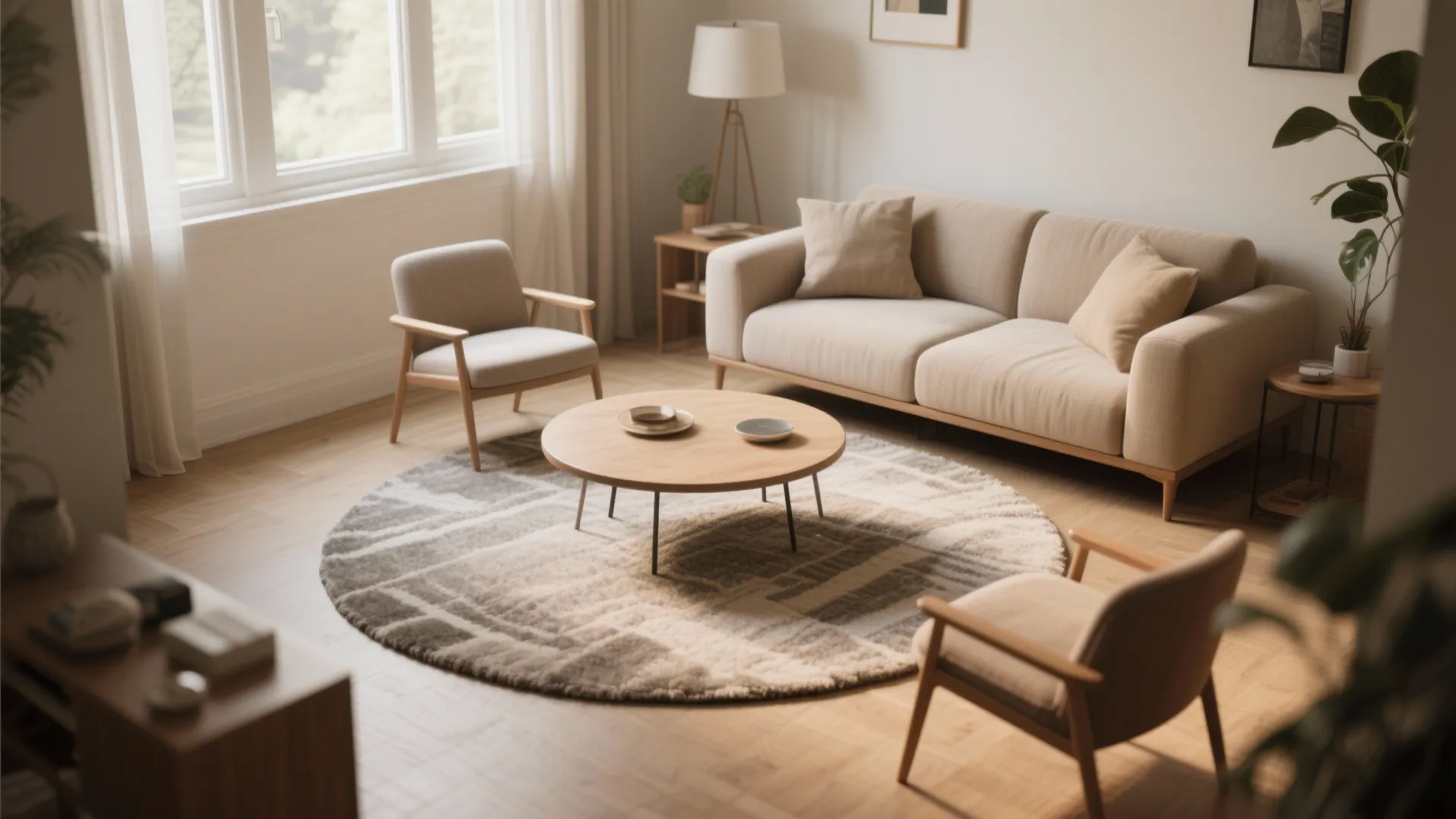 5. Round rugs to soften sharp corners