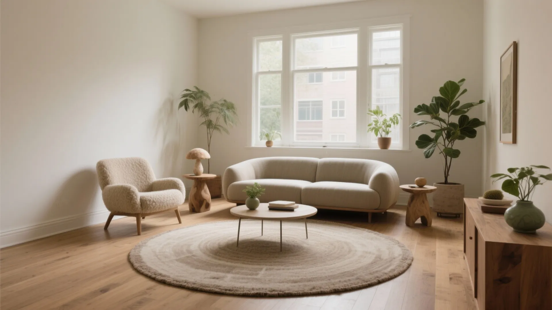 Round or Oval Rugs to Soften Corners