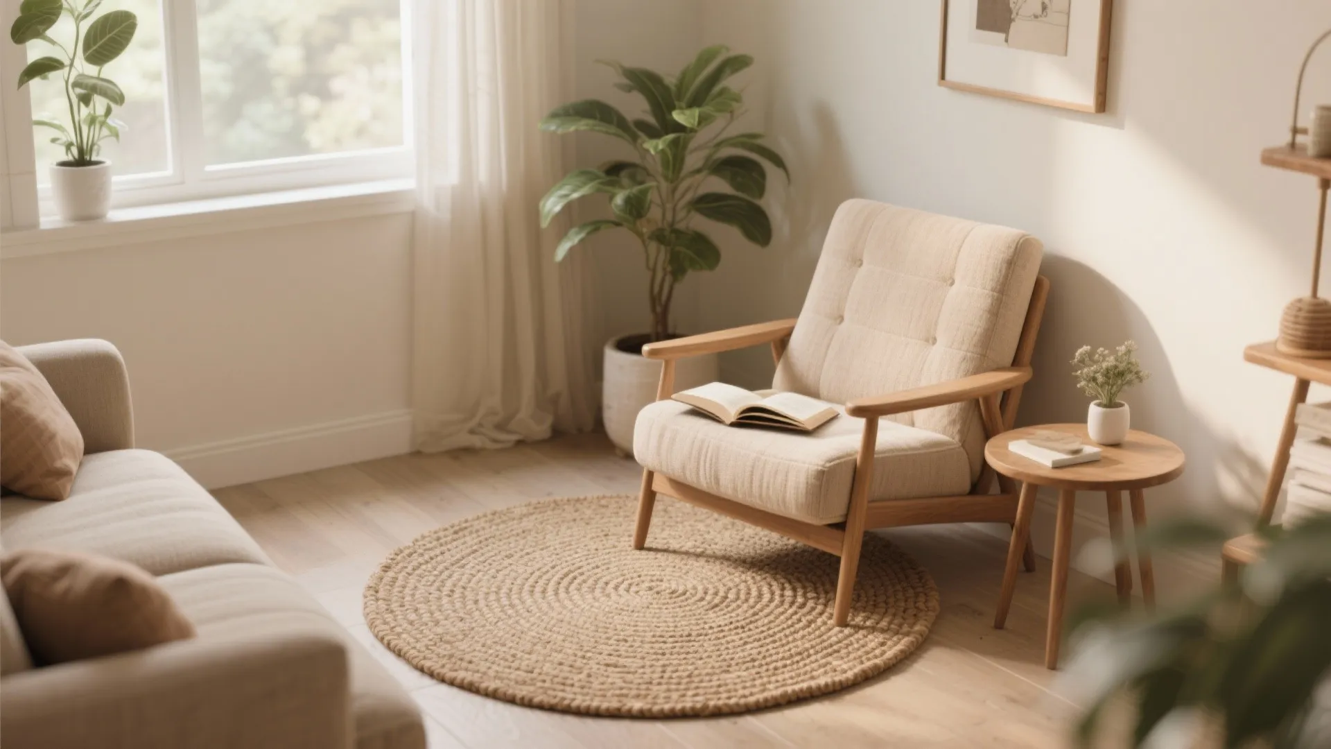 Tip 4: Use Round Rugs for a Softer Flow
