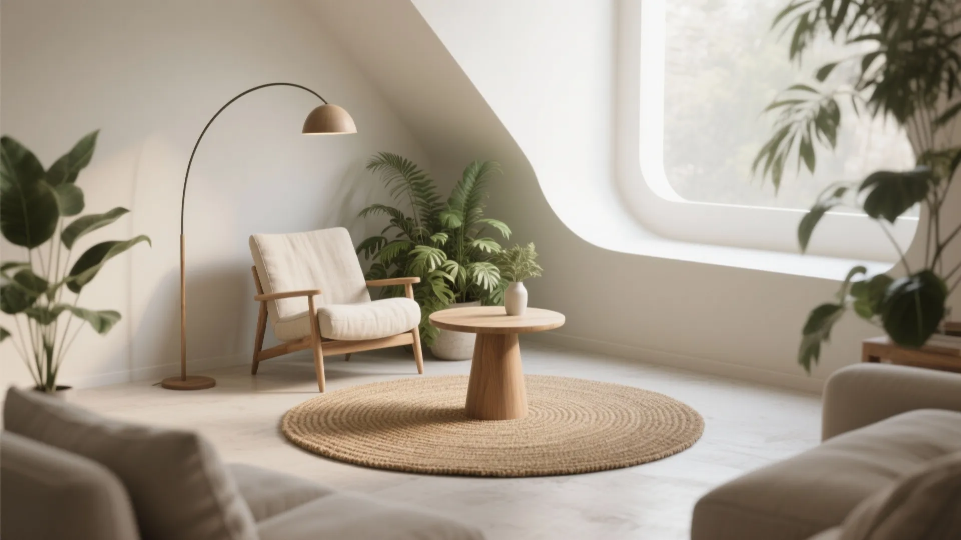 Round or oval rugs to soften corners