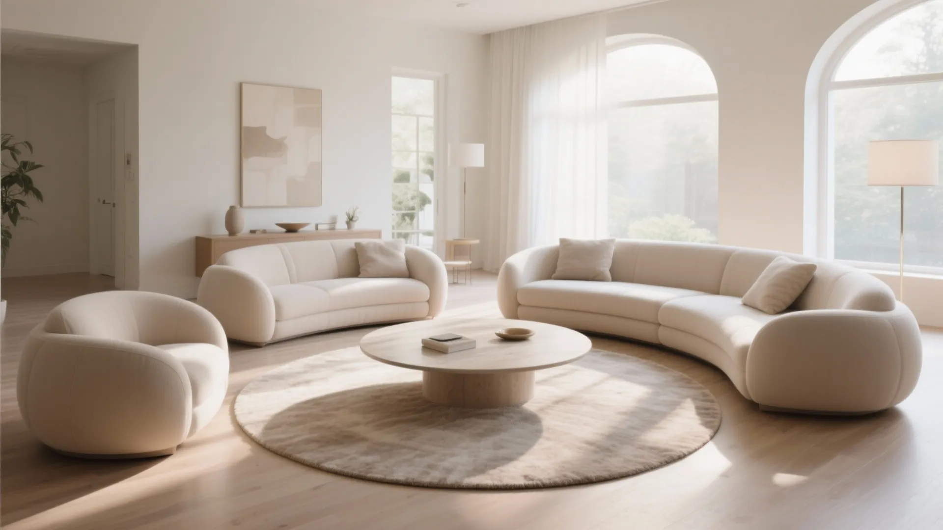 5. Round Rug to Break the Rectangle