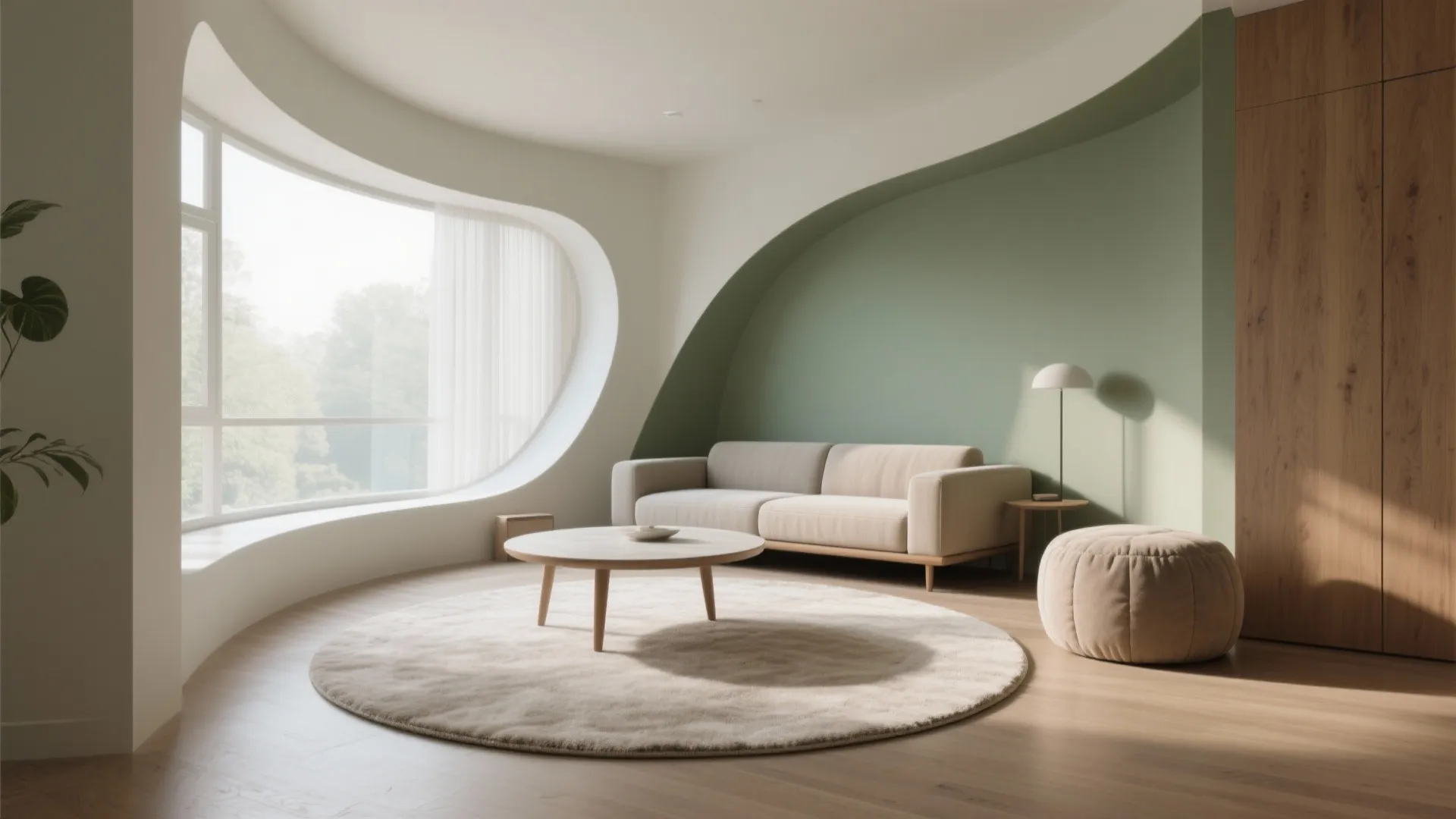 Round Rugs to Soften Narrow Rooms