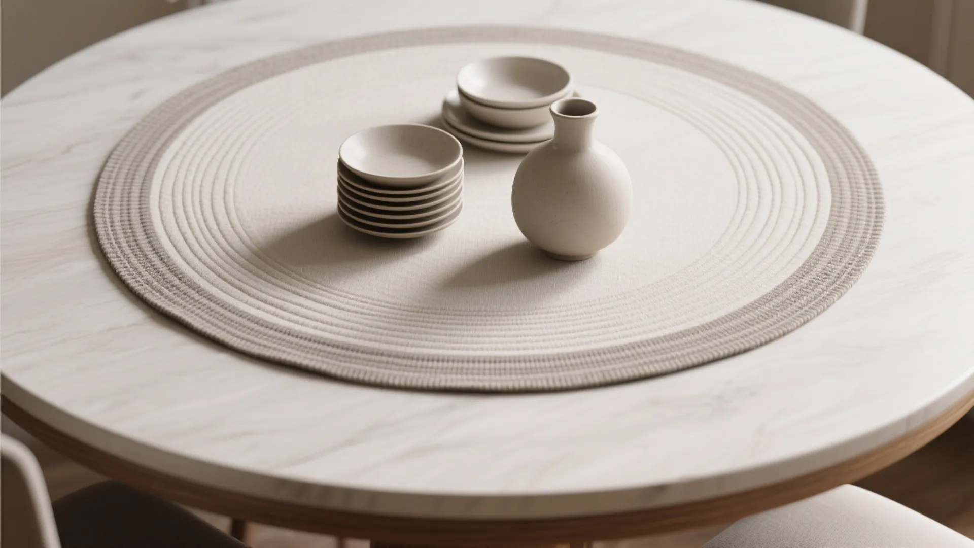 3. Round runner (circular cloth) to echo the table