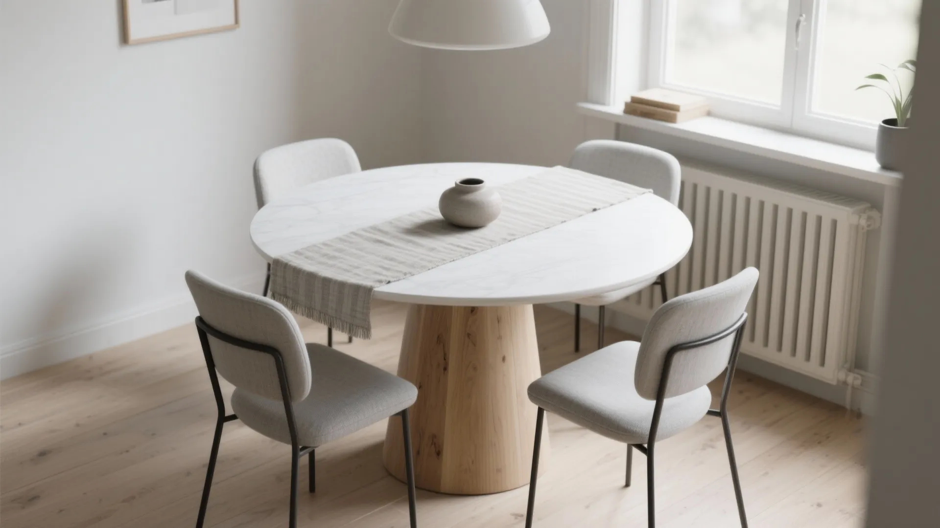 A round table for better flow in small rooms