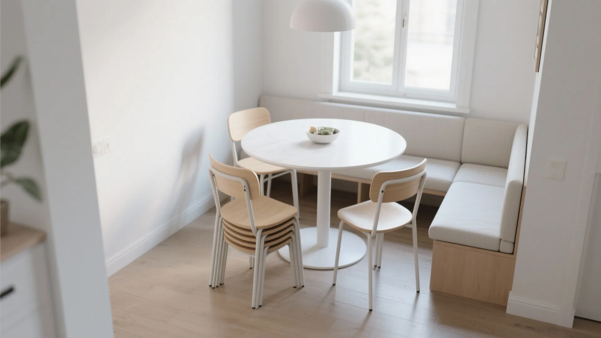 4. Compact Round Tables and Flexible Seating