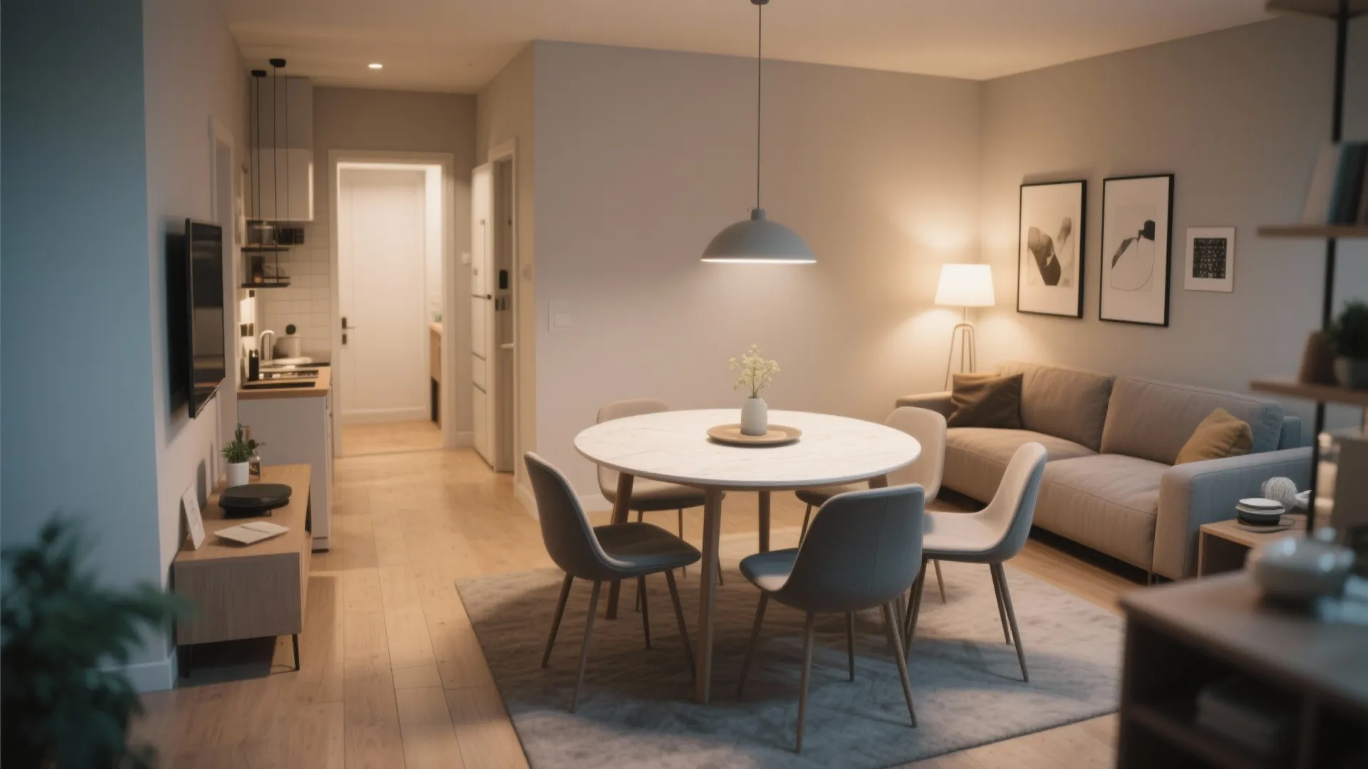 2. Compact Round Dining Table for Flow