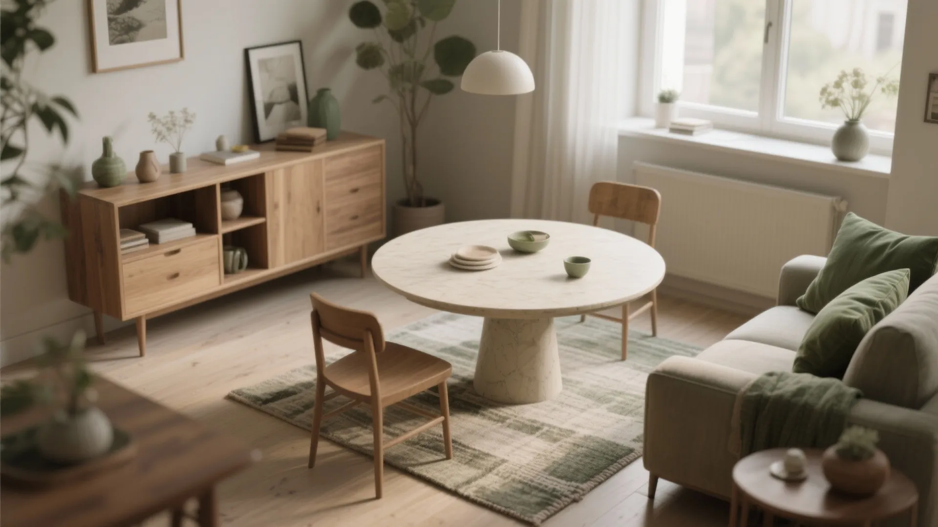 5. Opt for round tables and cohesive palettes