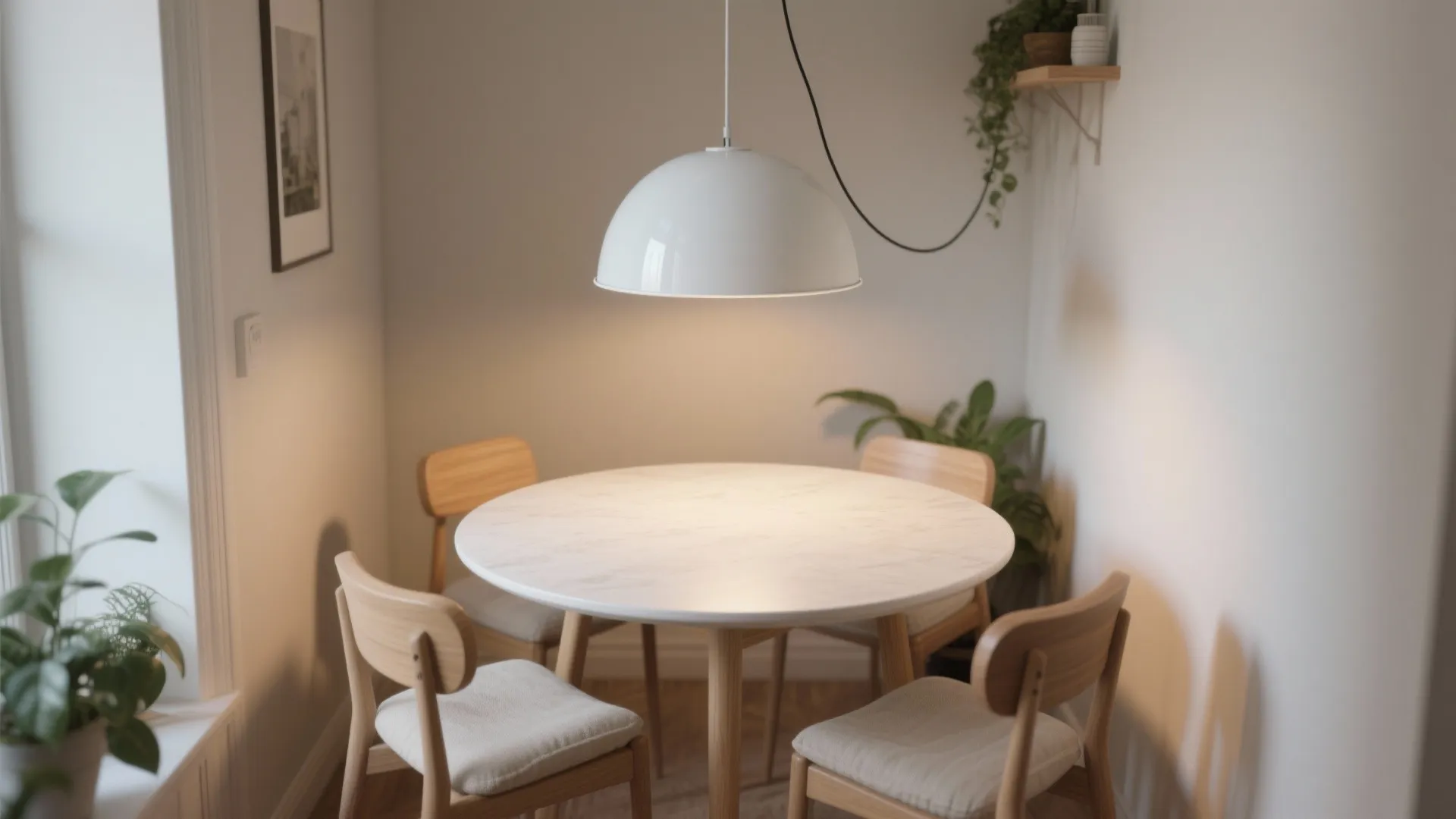 Single statement pendant for small round tables