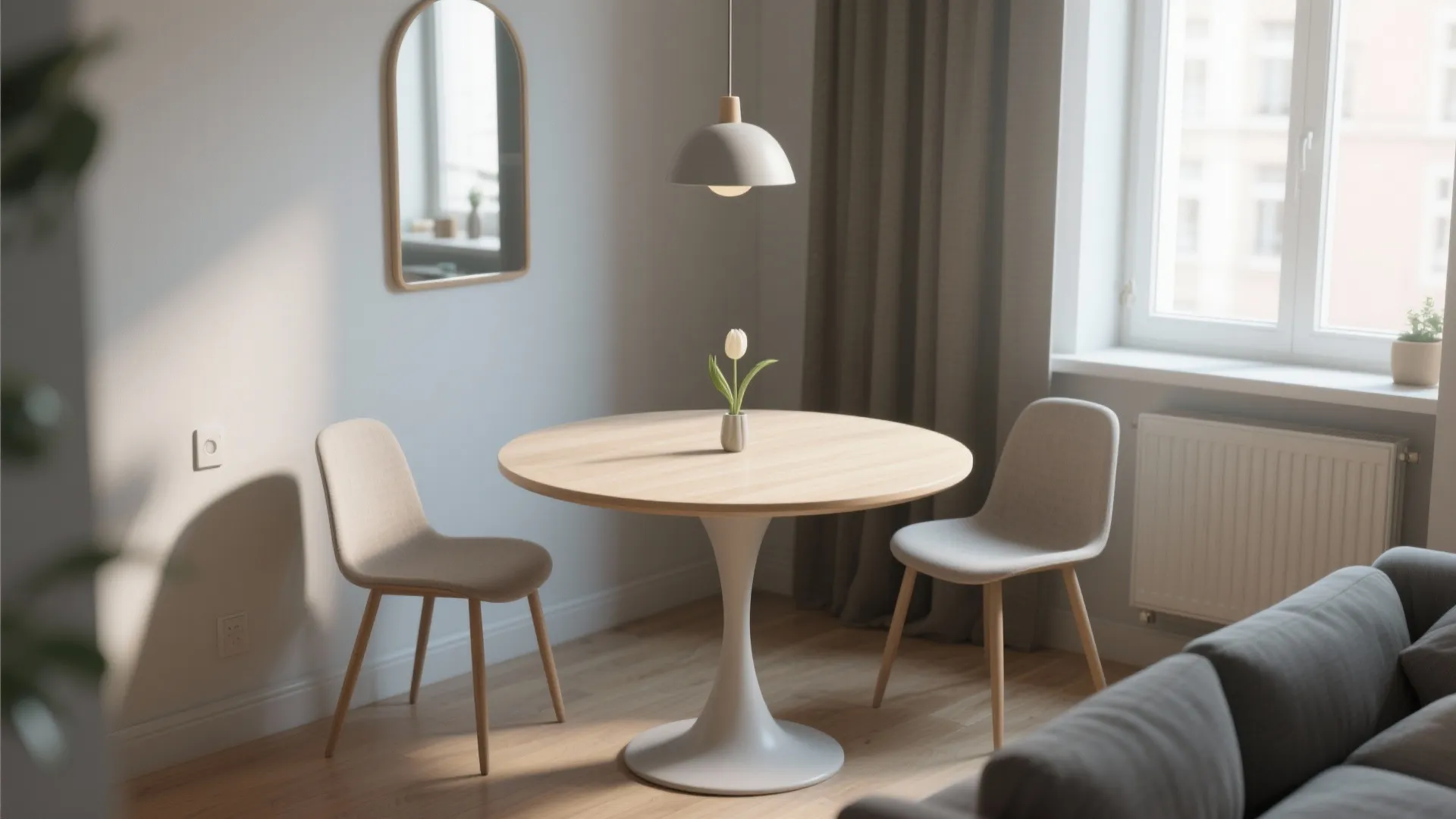5. Small round pedestal or tulip table